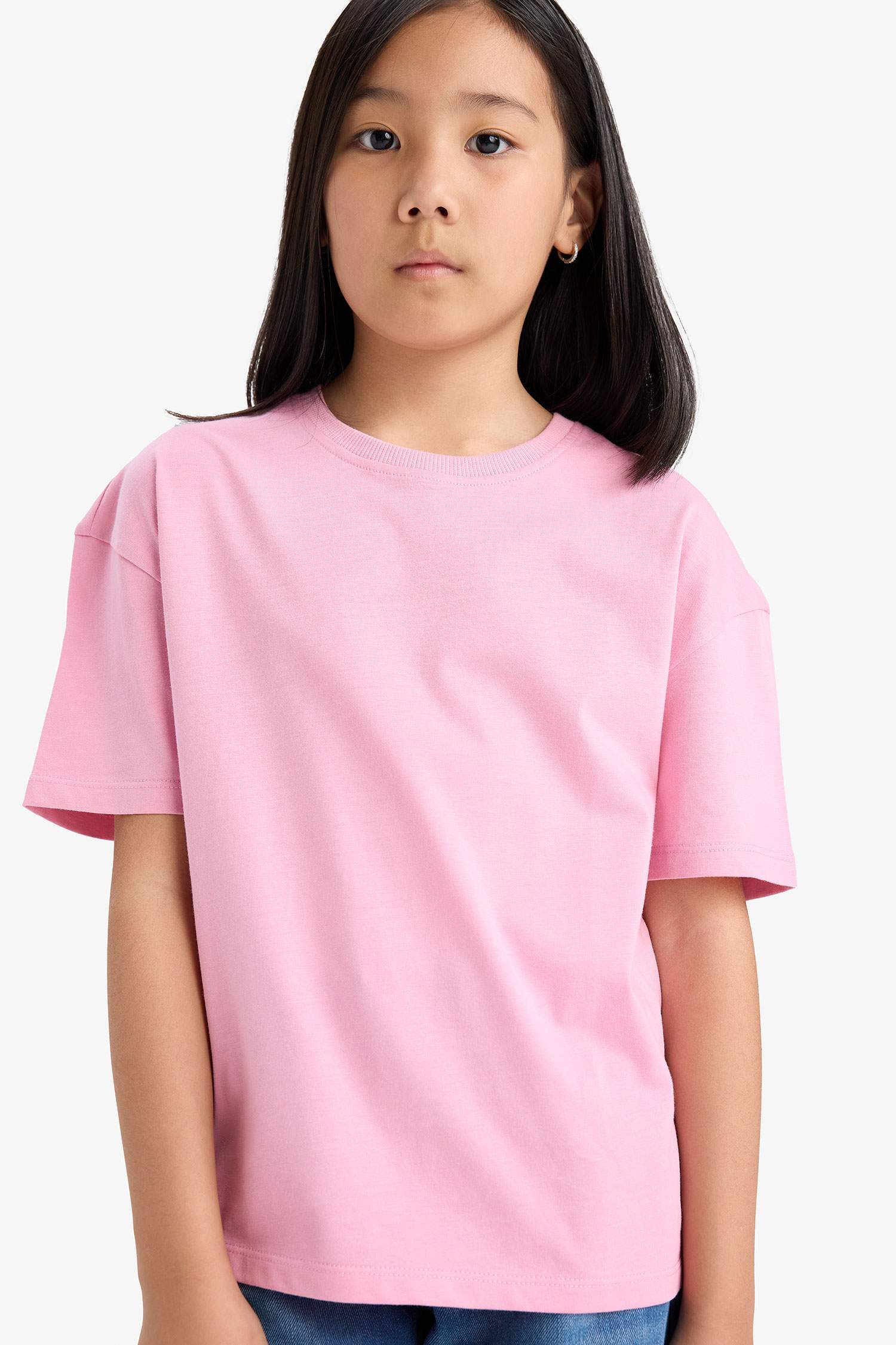 Girl Relax Fit Crew Neck Slogan Printed T-Shirt