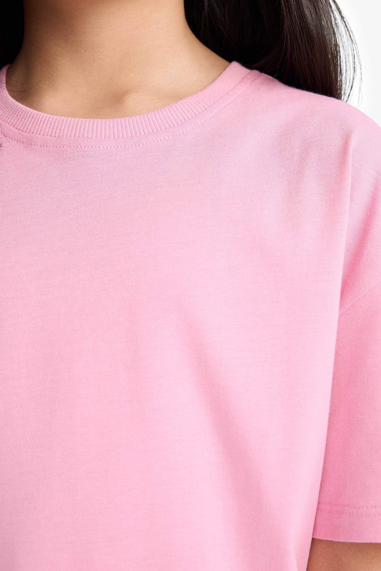 Girl Relax Fit Crew Neck Slogan Printed T-Shirt