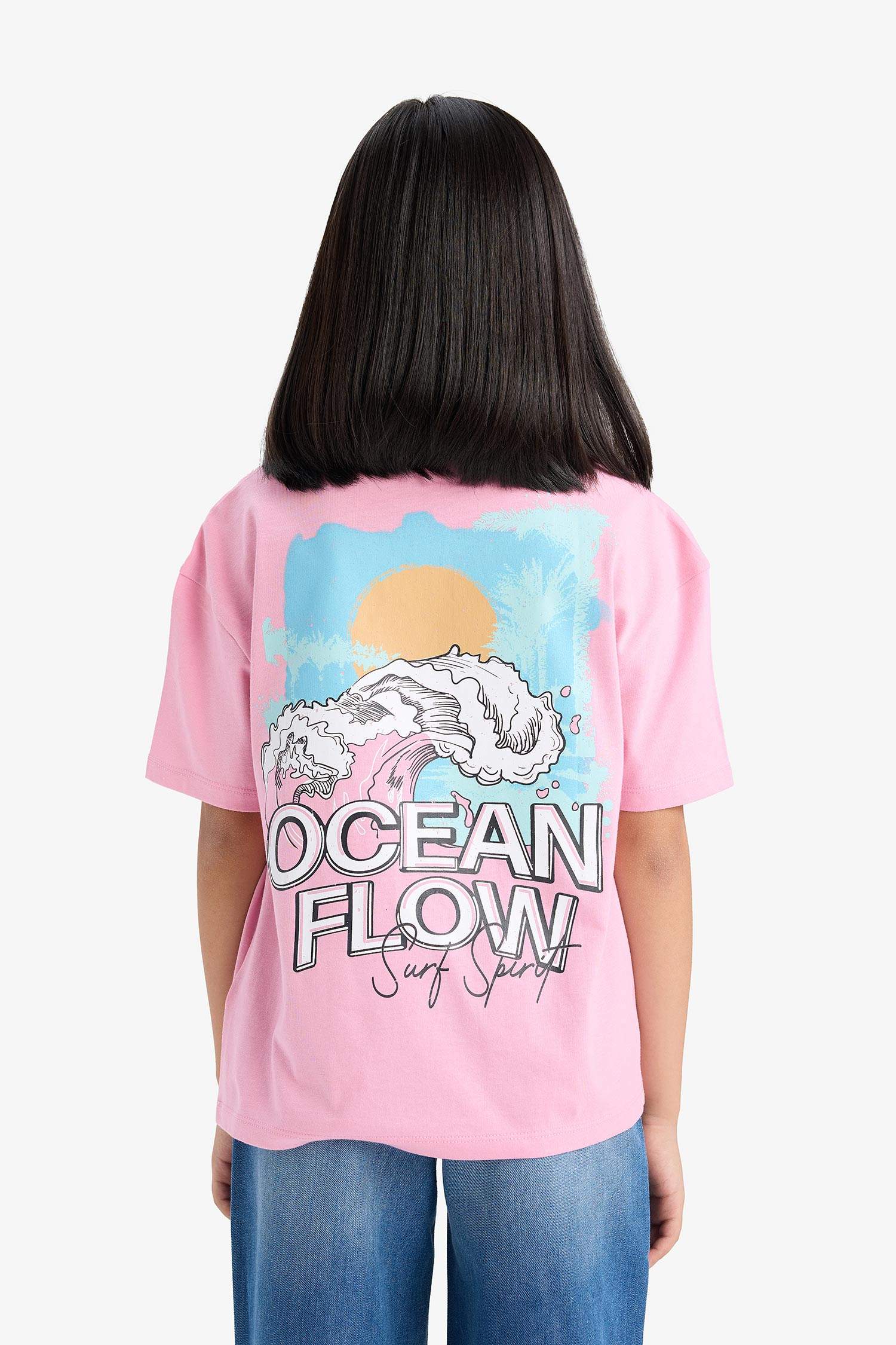 Girl Relax Fit Crew Neck Slogan Printed T-Shirt