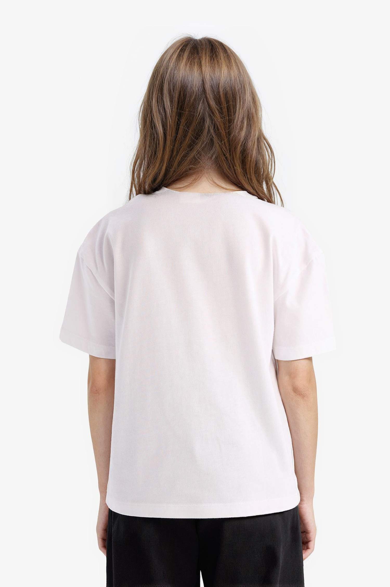 T-shirt à manches courtes avec imprimé et col rond pour fille