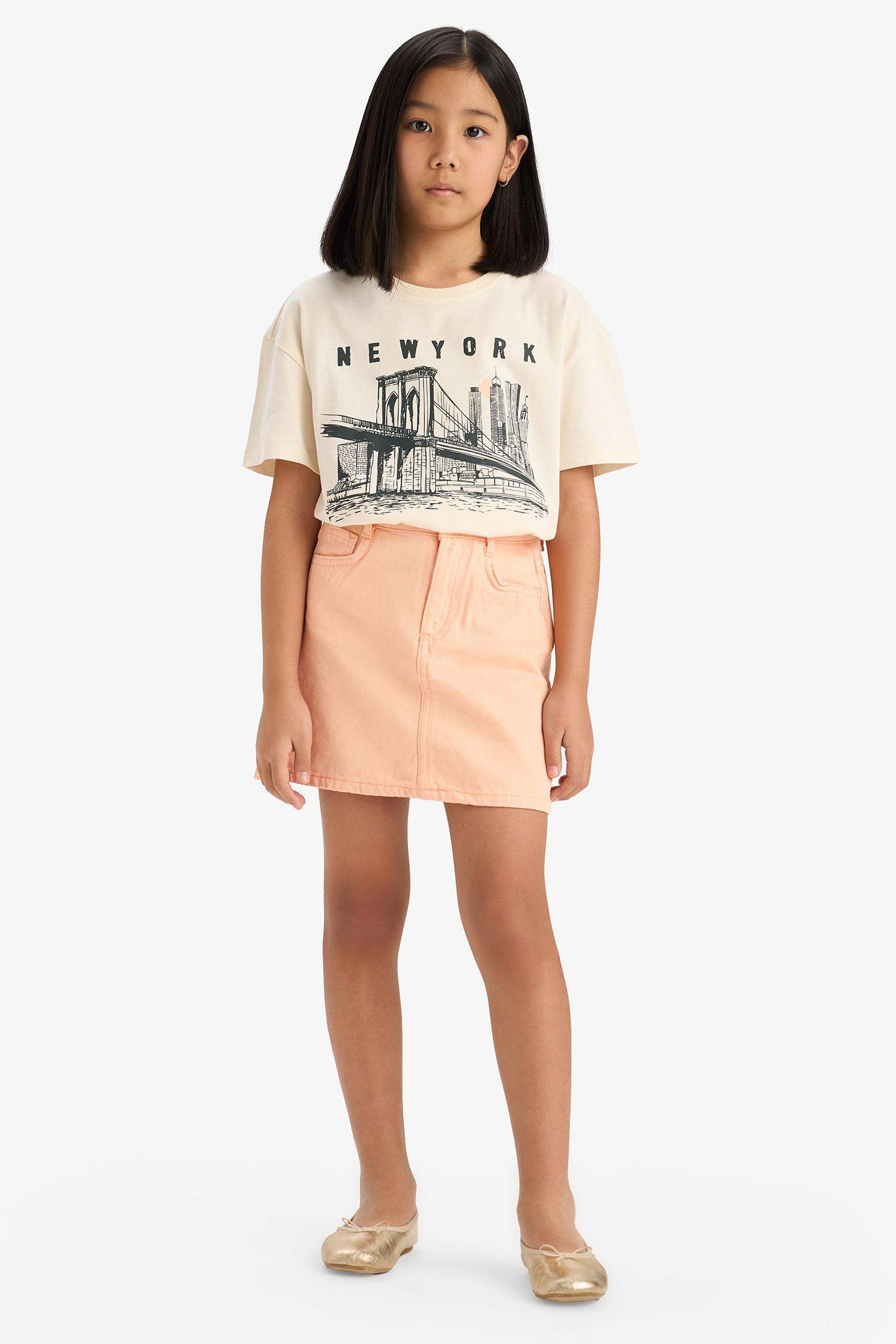 Girl Relax Fit Crew Neck Printed T-Shirt