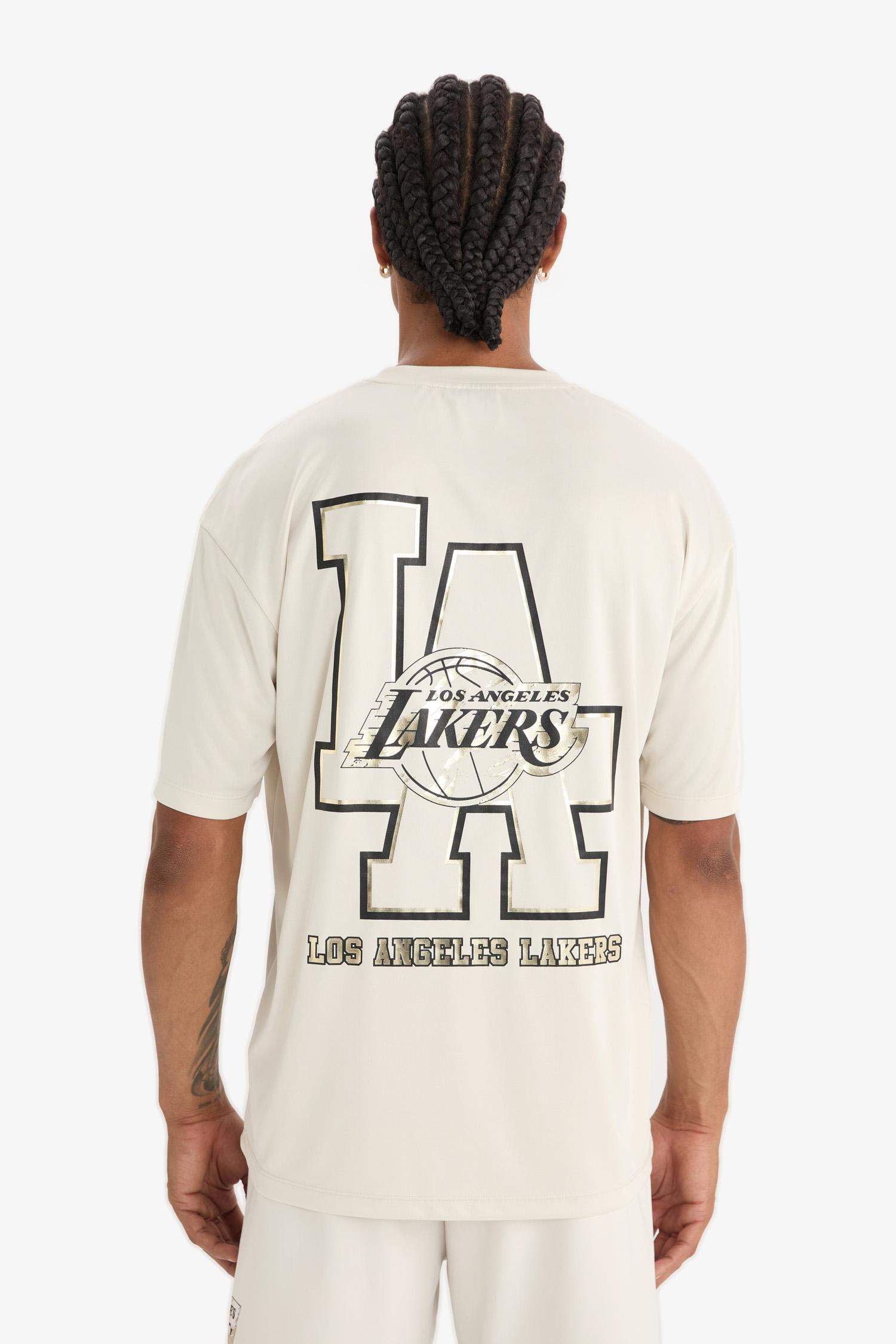 Футболка оверсайз с круглым вырезом, лицензией NBA Los Angeles Lakers и коротким рукавом, Коллекция DeFactoFit