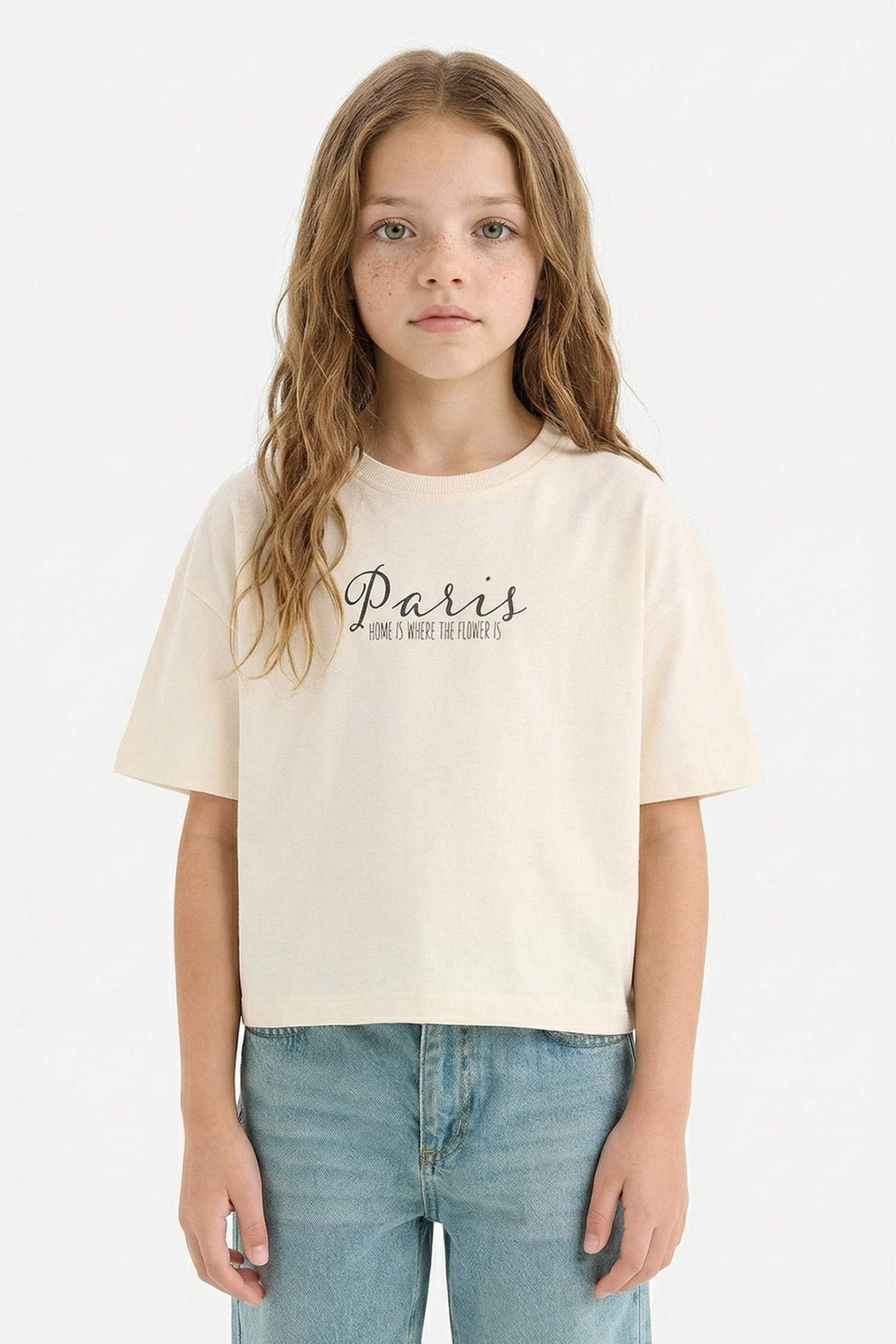 Қыздарға дөңгелек жаға Аниме қысқа жеңді Қысқа жеңді футболка