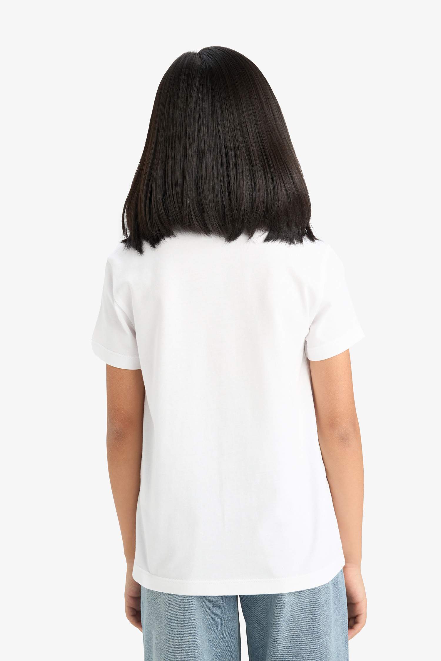 Футболка с круглым вырезом и принтом для девочек