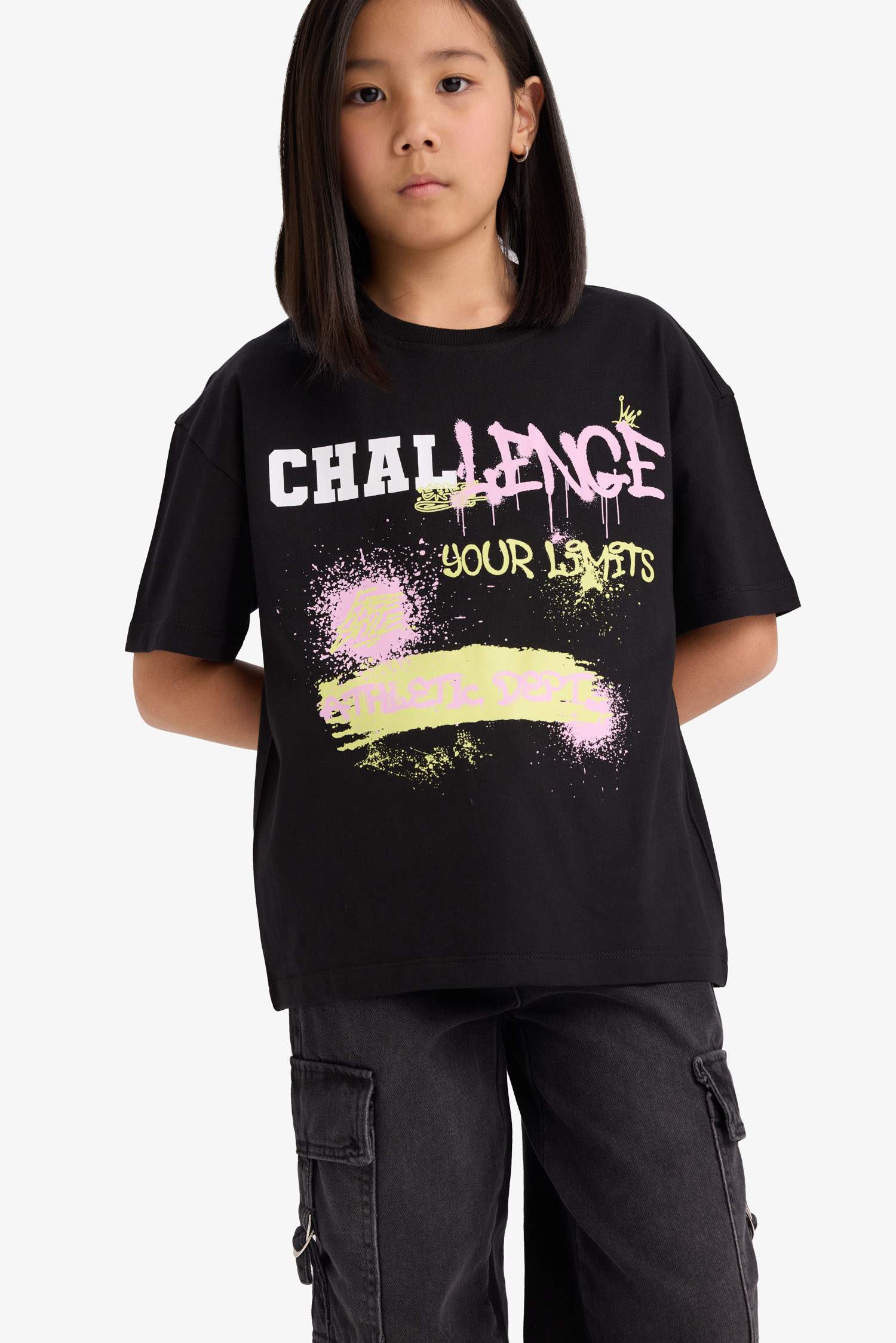 Girl Oversize Fit Crew Neck Short Sleeve T-Shirt