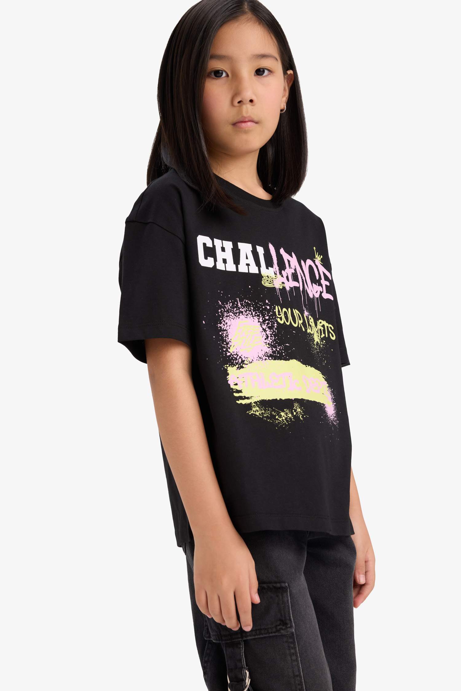 Girl Oversize Fit Crew Neck Short Sleeve T-Shirt