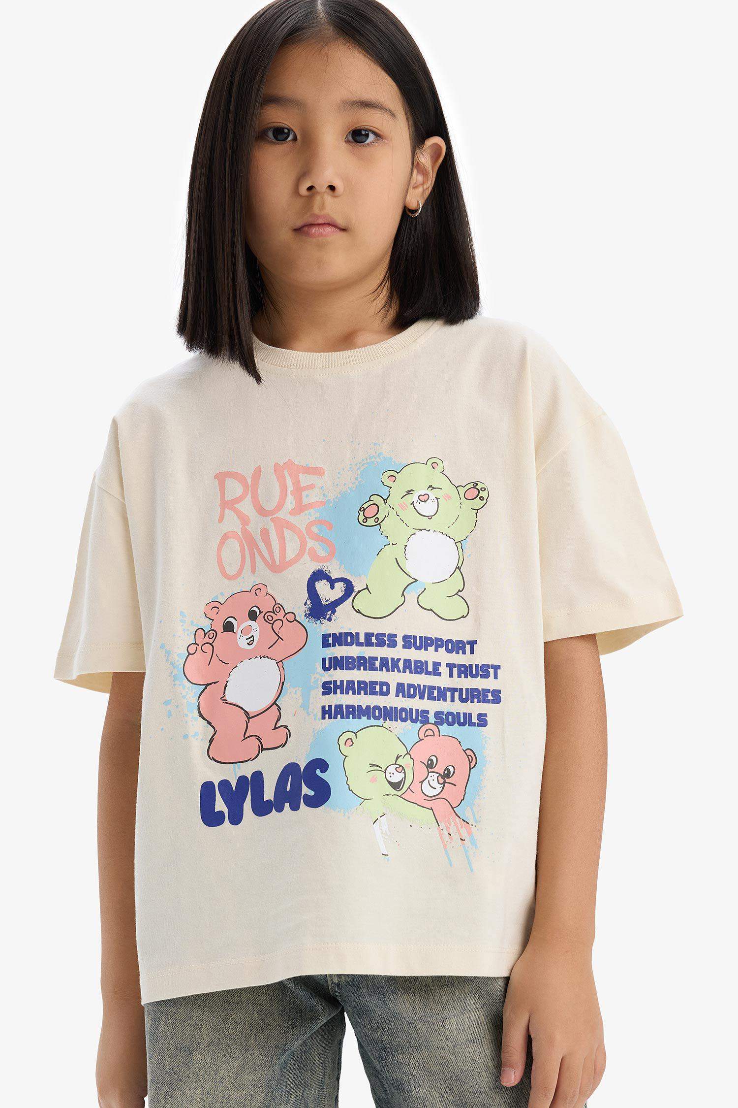 T-shirt oversize à col rond et manches courtes pour fille