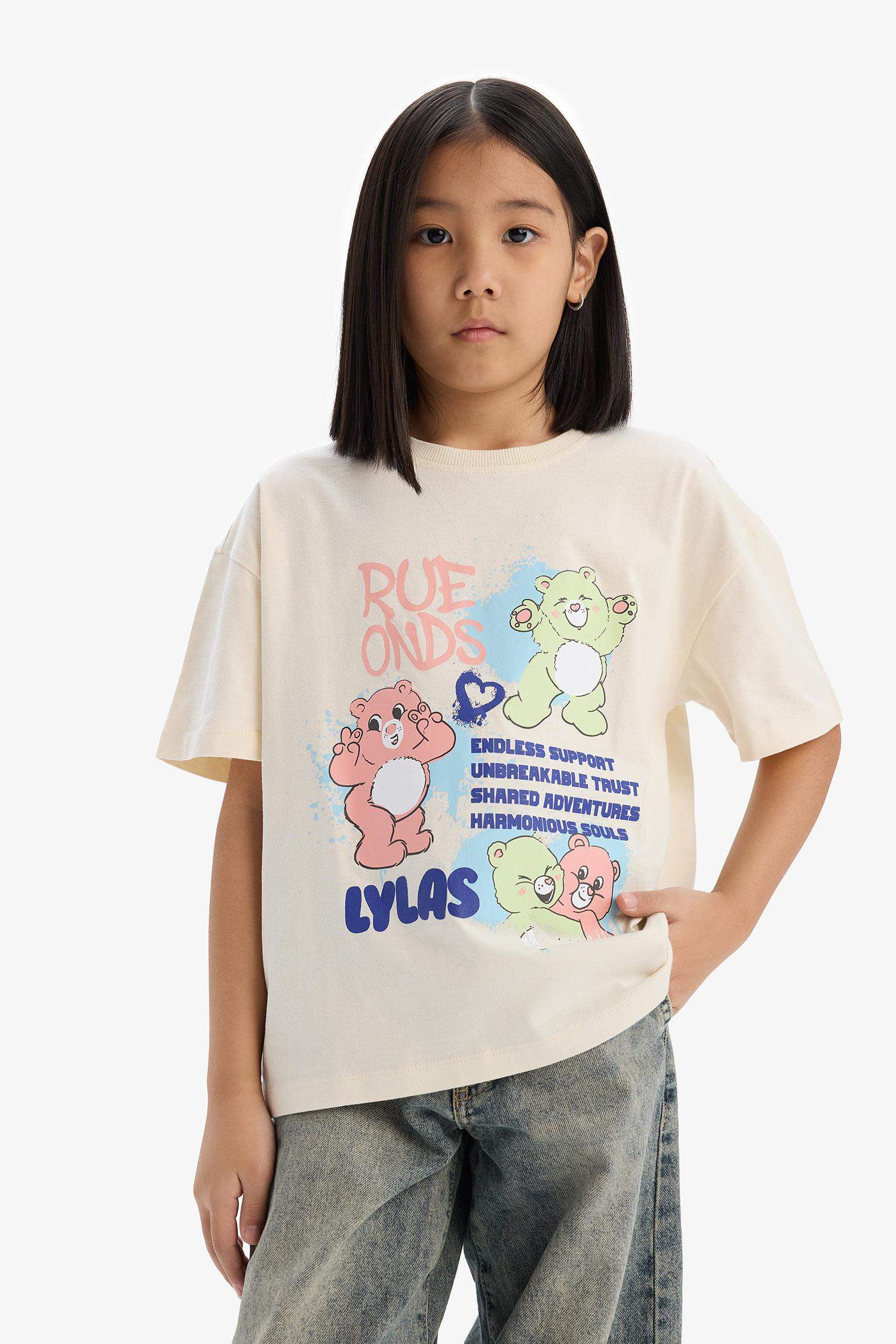 T-shirt oversize à col rond et manches courtes pour fille