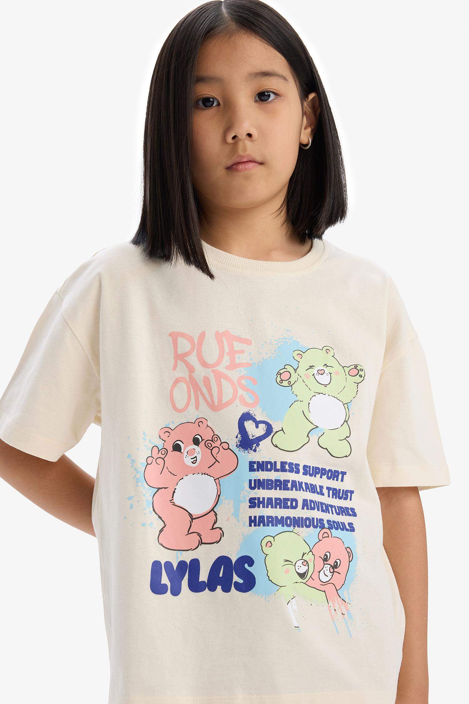 T-shirt oversize à col rond et manches courtes pour fille