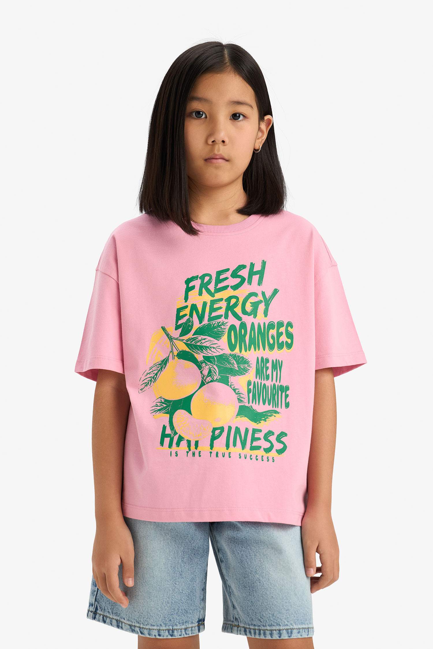 Girl Oversize Fit Crew Neck Short Sleeve T-Shirt