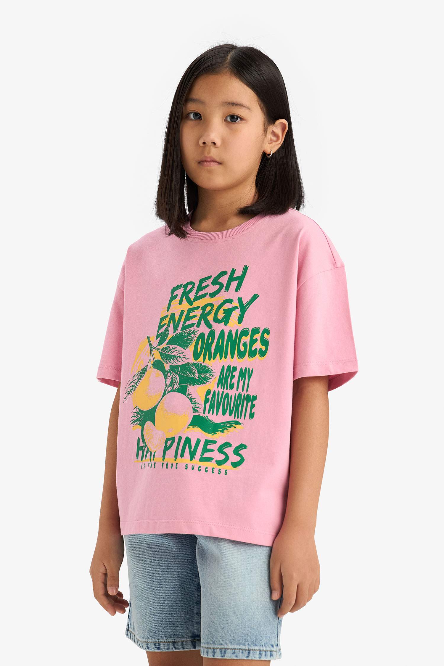 Girl Oversize Fit Crew Neck Short Sleeve T-Shirt