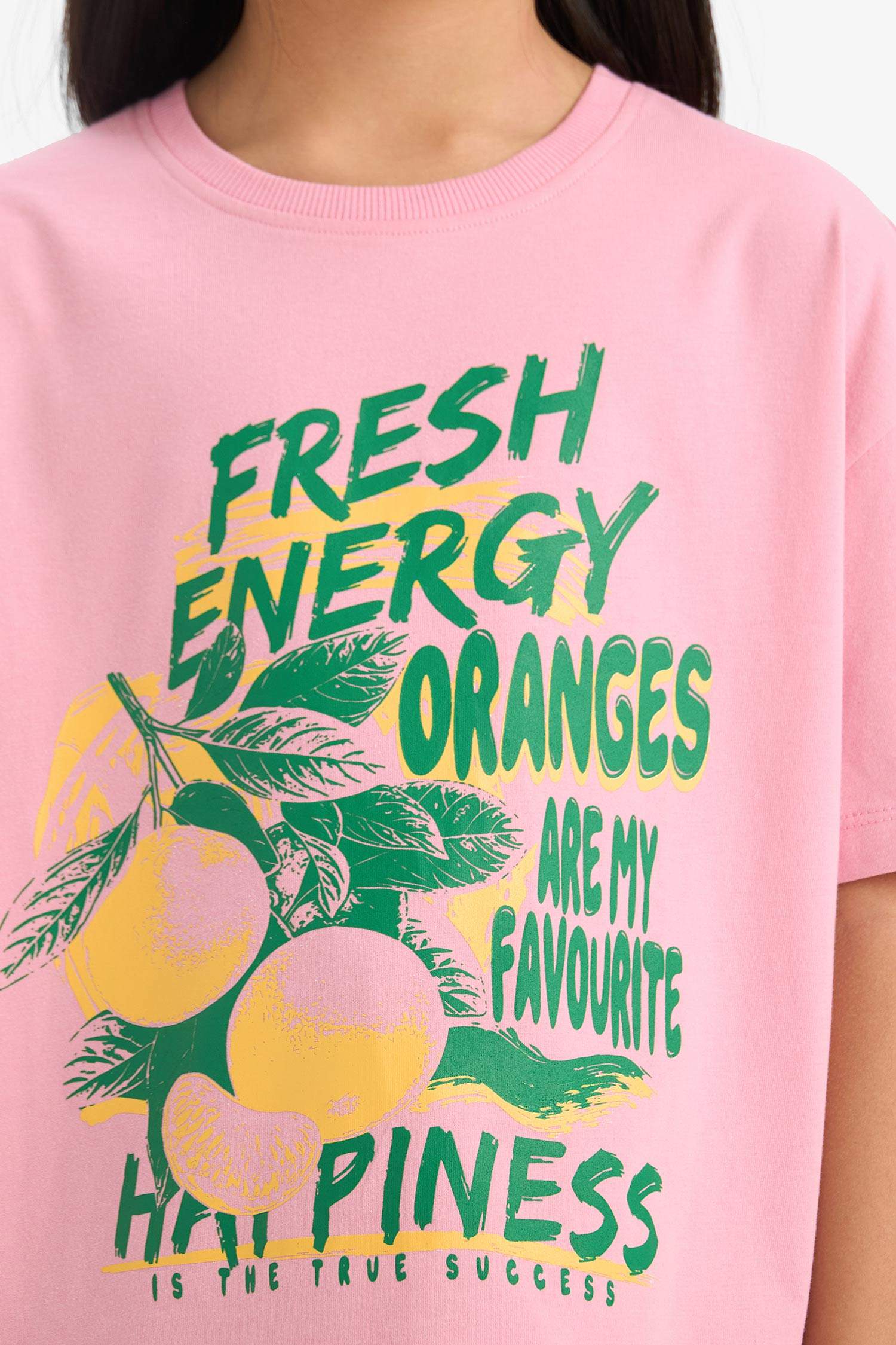 Girl Oversize Fit Crew Neck Short Sleeve T-Shirt