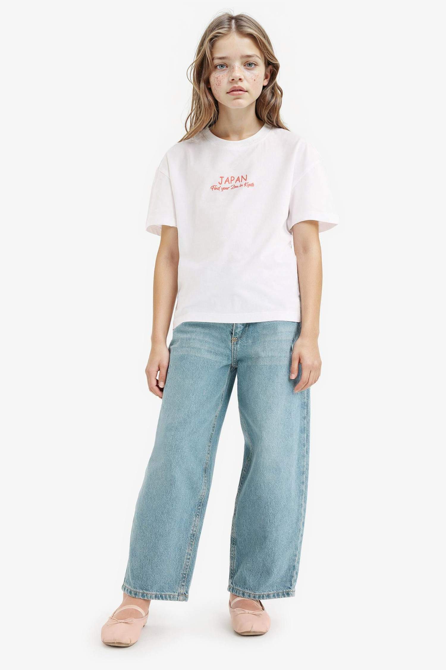 Girl Relax Fit Crew Neck Short Sleeve T-shirt