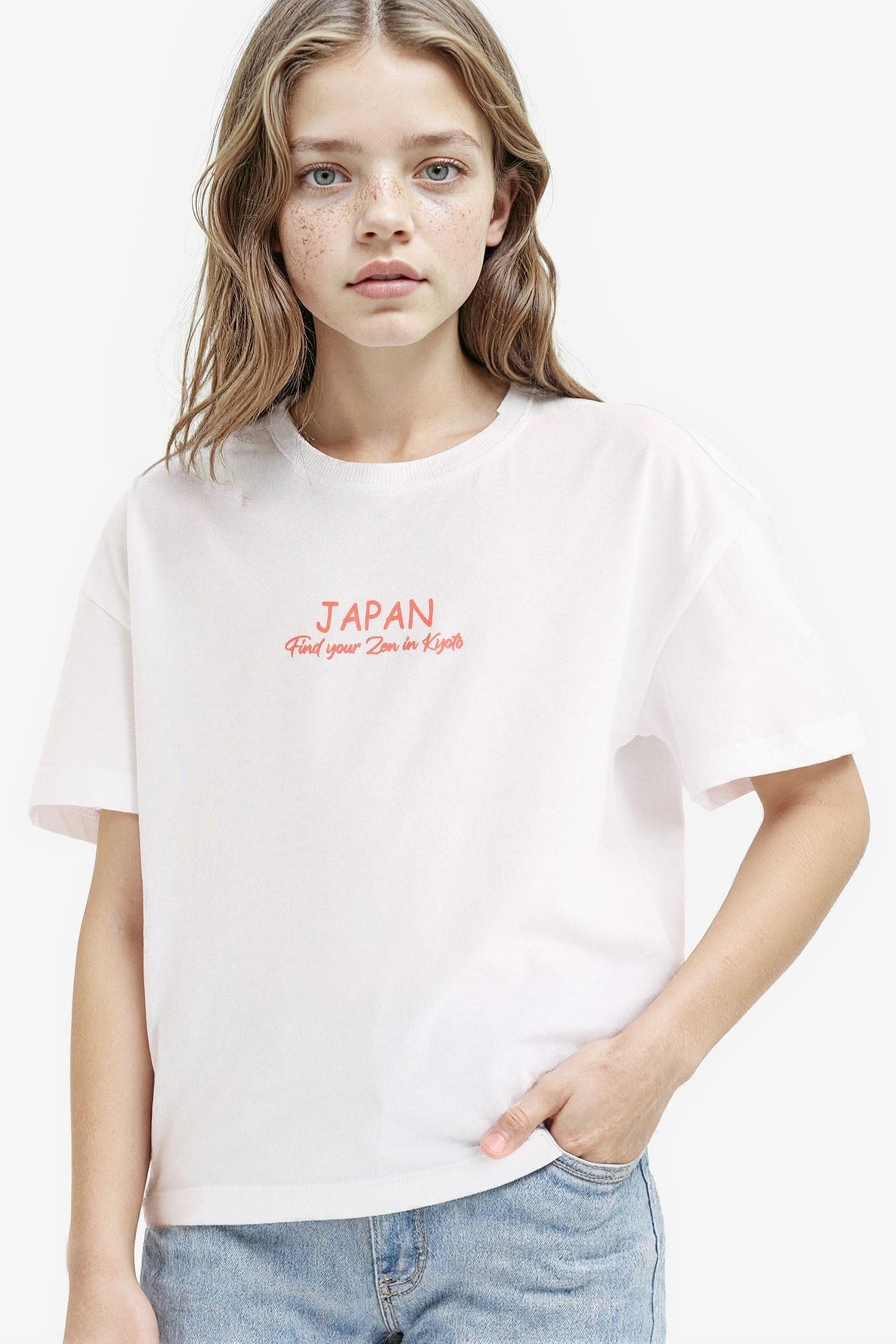 Girl Relax Fit Crew Neck Short Sleeve T-shirt