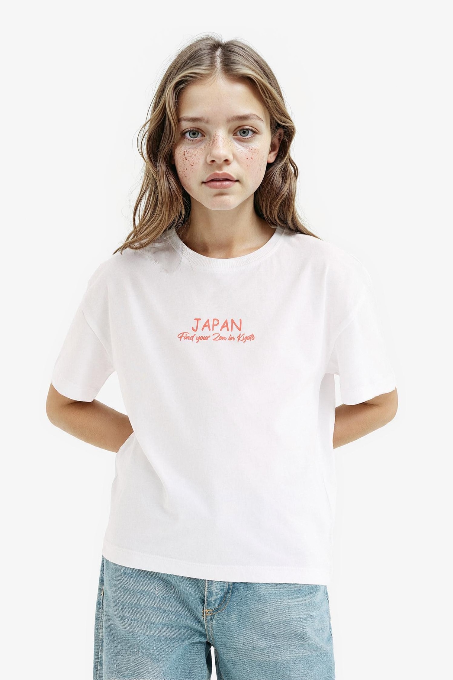 Girl Relax Fit Crew Neck Short Sleeve T-shirt