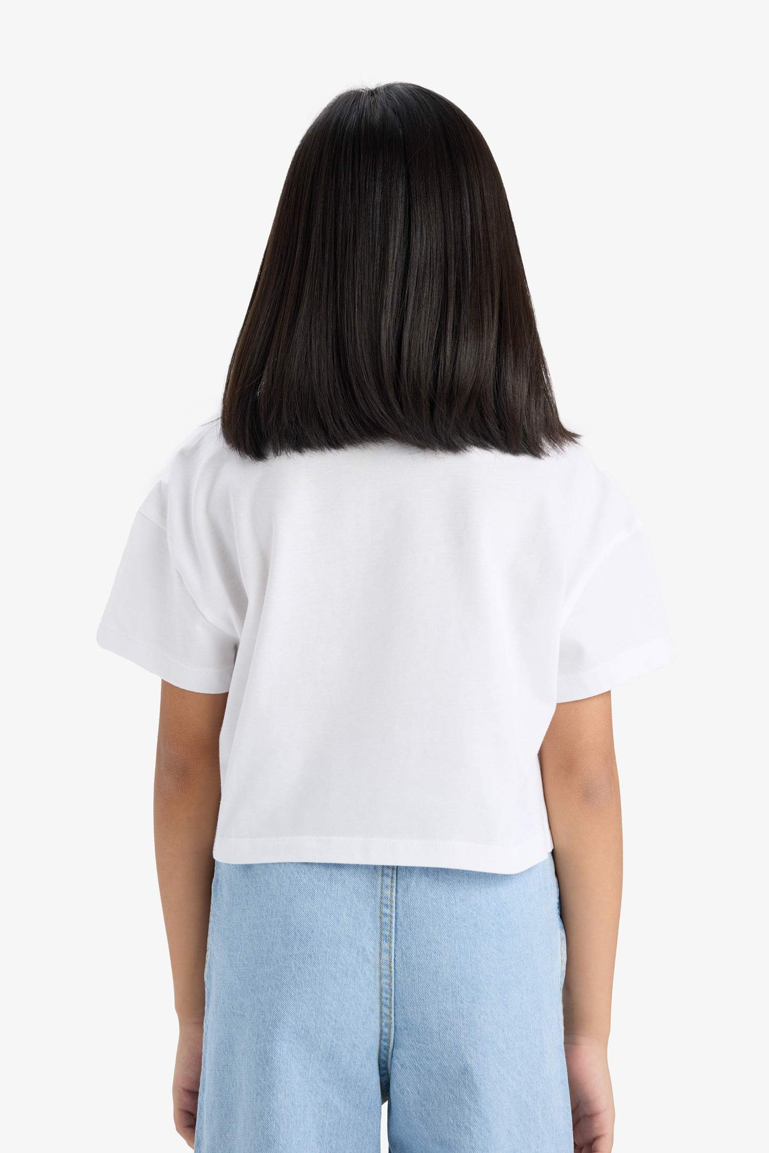 Girl Crew Neck Crop T-Shirt