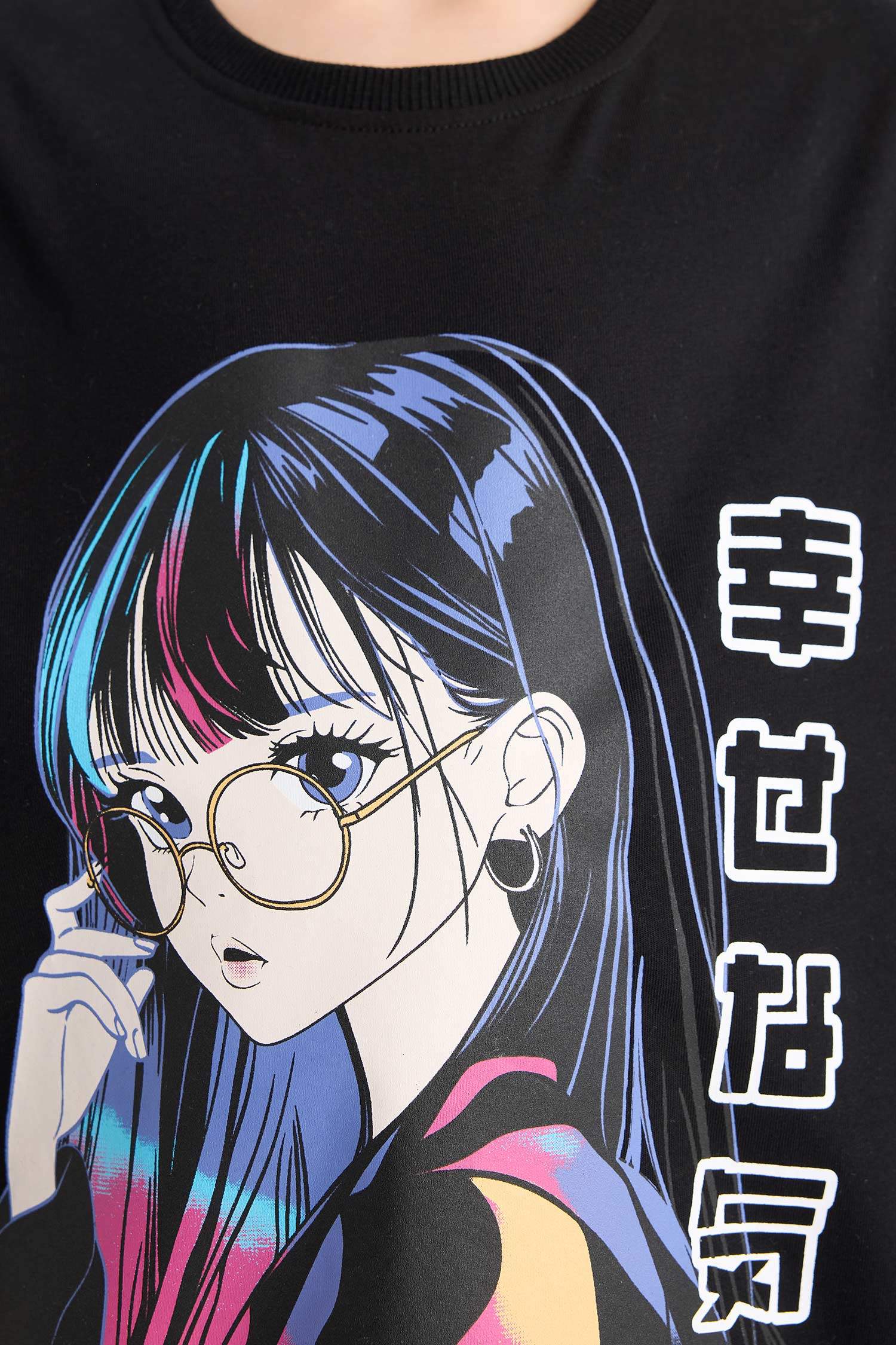 Girl Relax Fit Crew Neck Printed T-Shirt