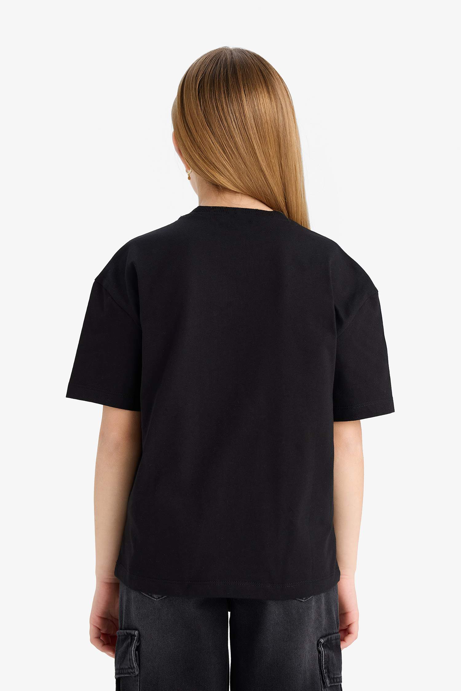 Girl Relax Fit Crew Neck Printed T-Shirt