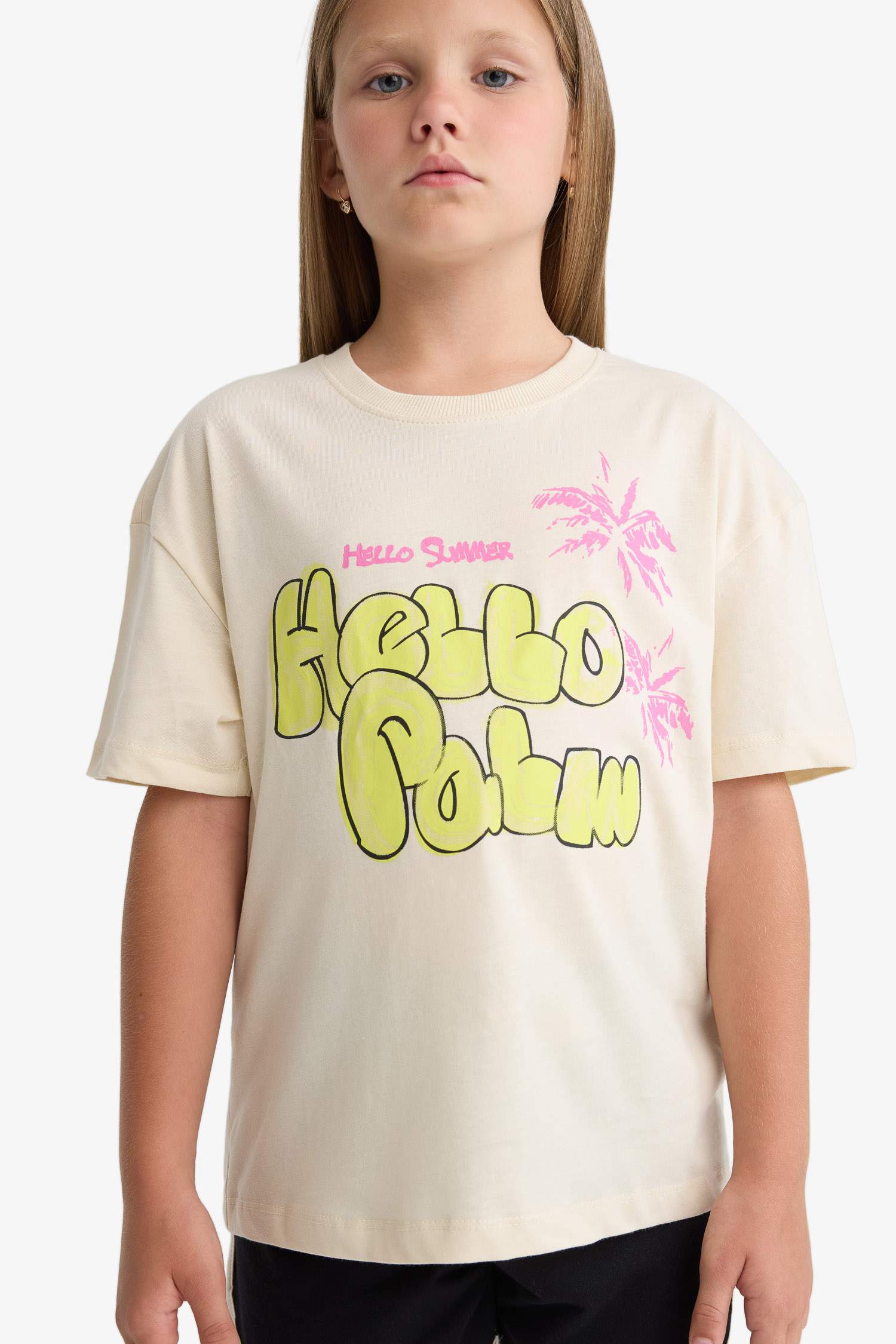 تيشيرت نص ردن بناتي قصة مريحة