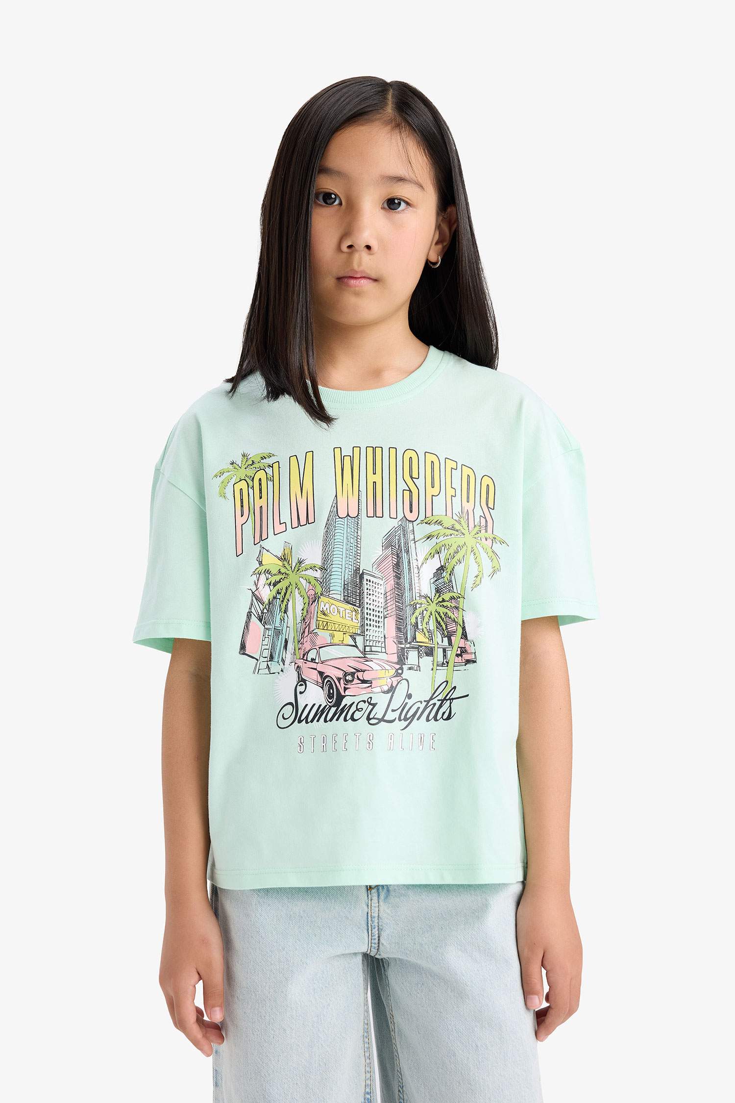 تيشيرت نص ردن بناتي قصة مريحة