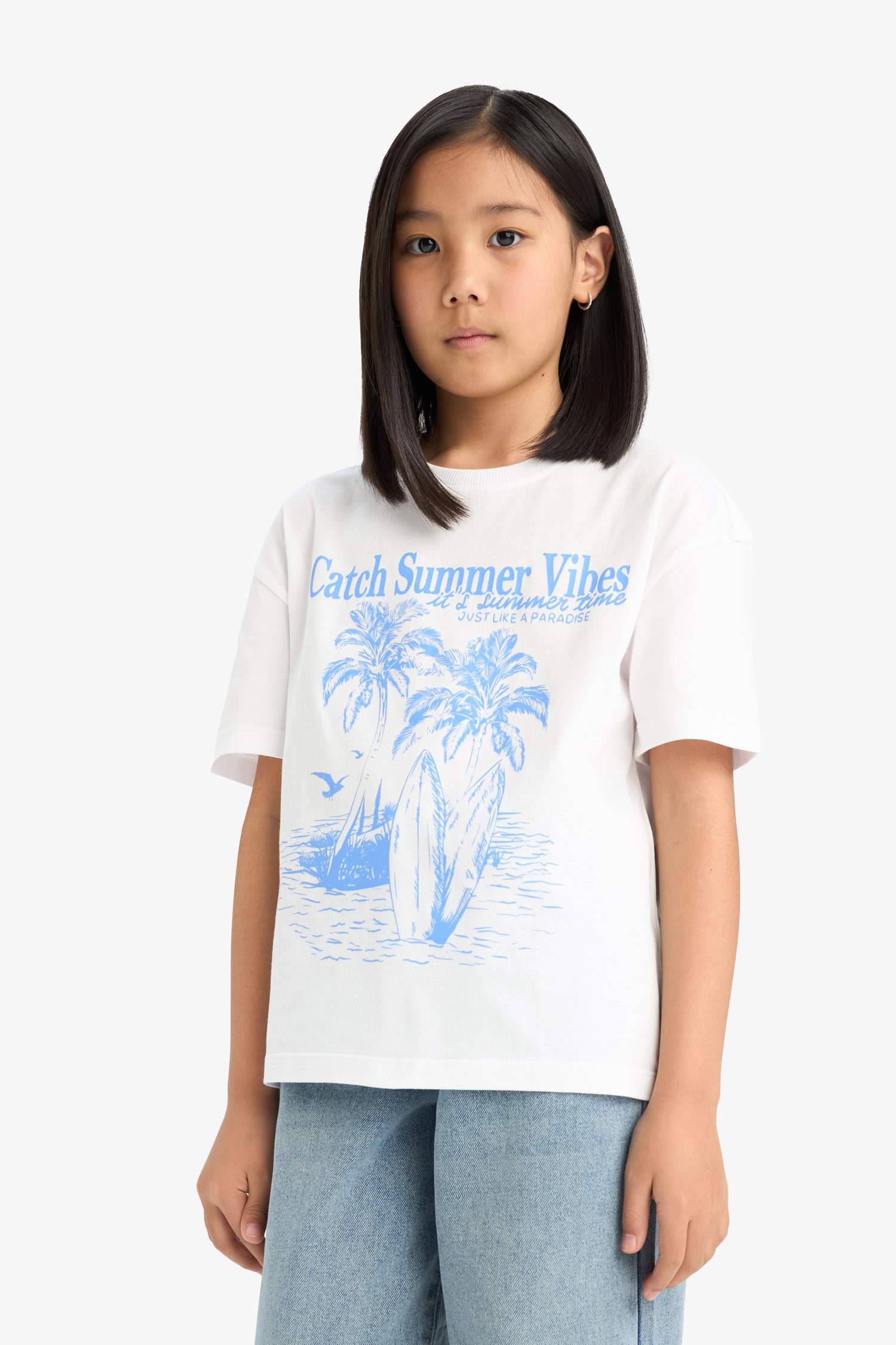 تيشيرت نص ردن بناتي قصة مريحة