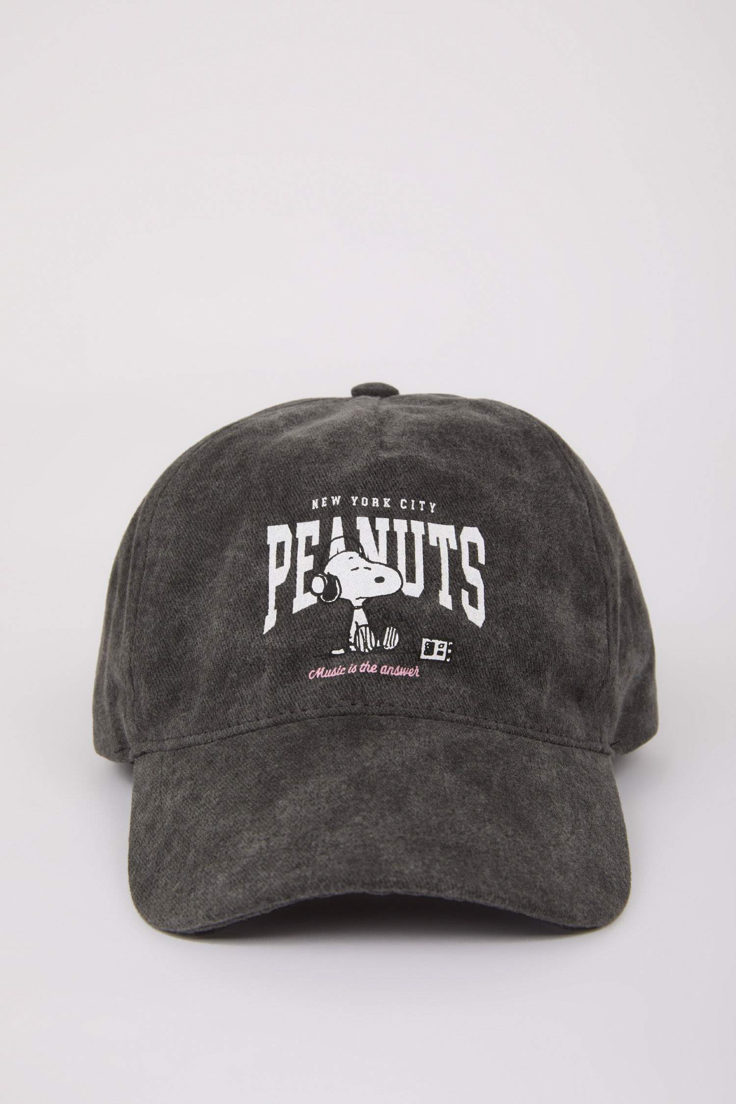 Kız Çocuk Snoopy Baskılı Pamuklu Cap Şapka