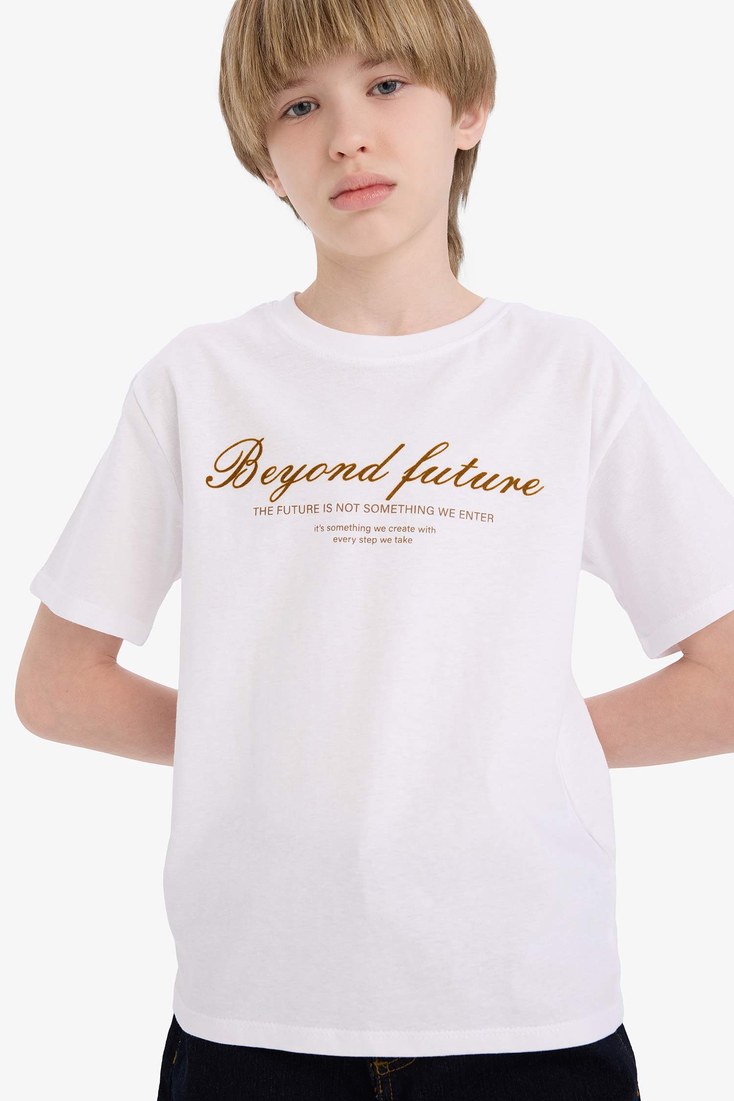 T-shirt imprimé à col rond et manches courtes pour garçon