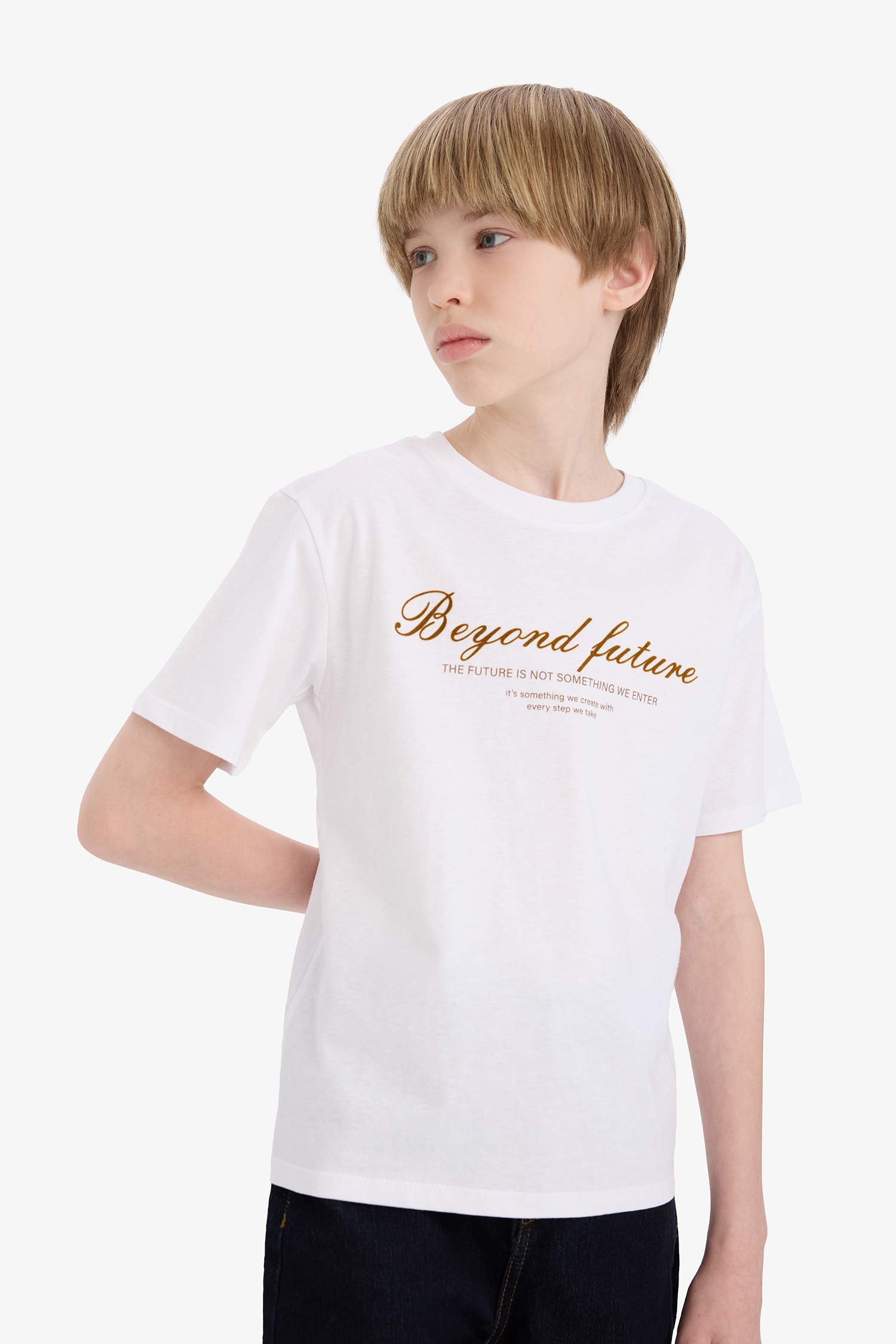 T-shirt imprimé à col rond et manches courtes pour garçon