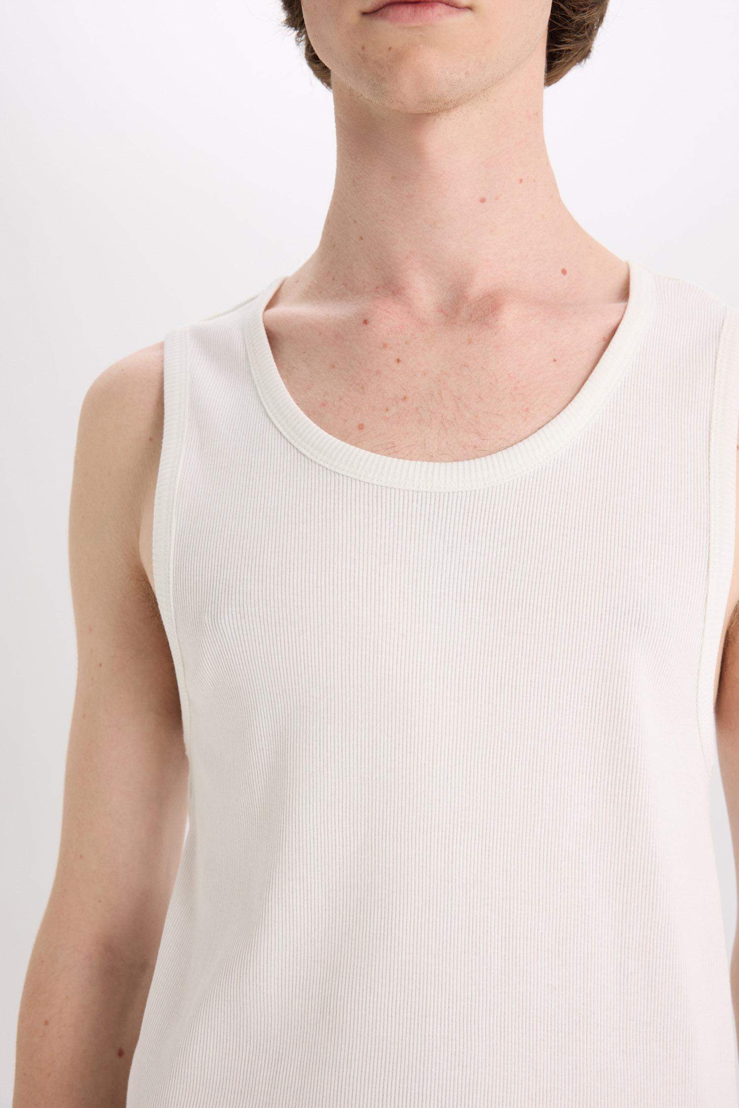 Slim Fit Ribana Crew Neck Tank Top