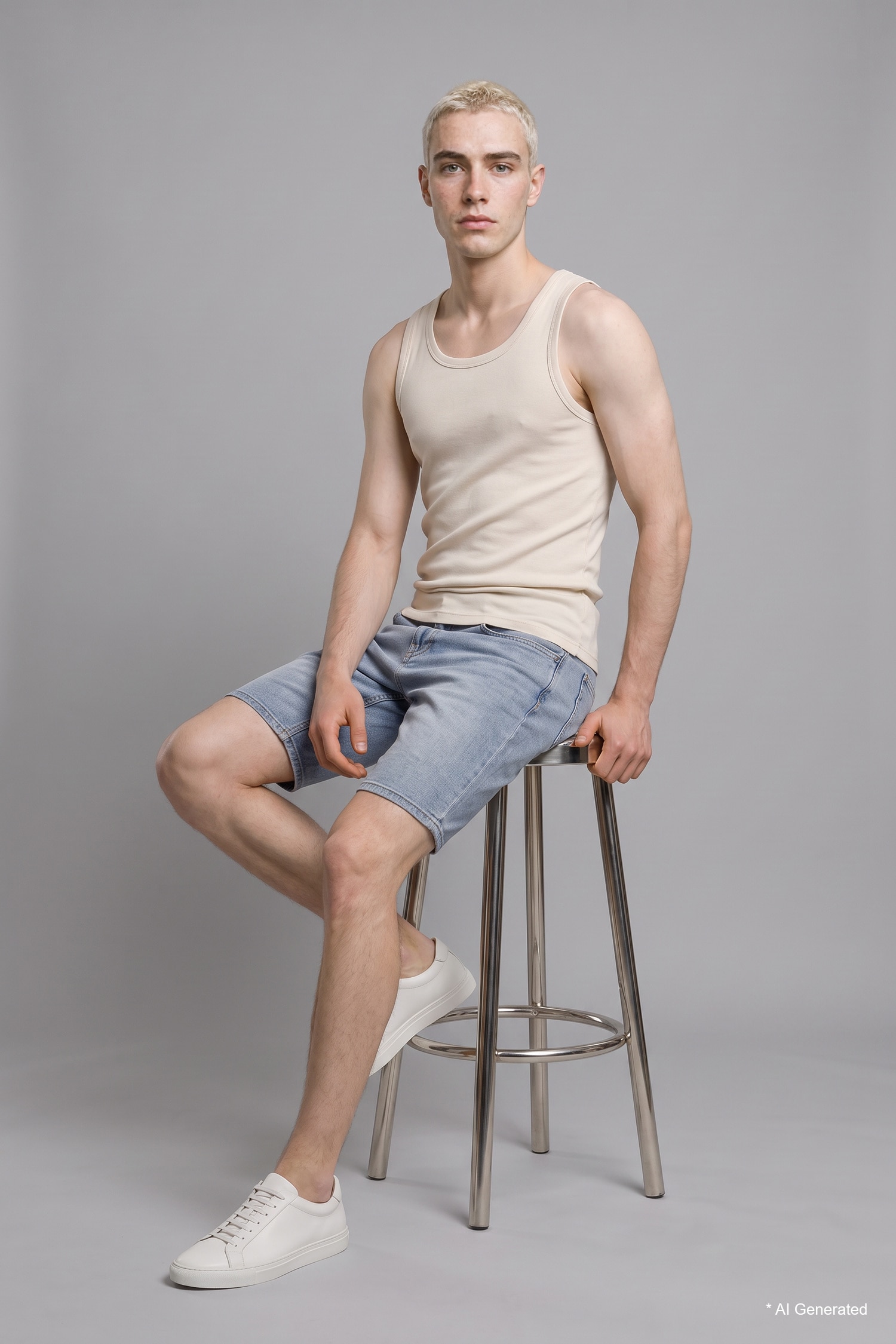 DeFacto %100 Pamuk Slim Fit Ribana Atlet görsel 5