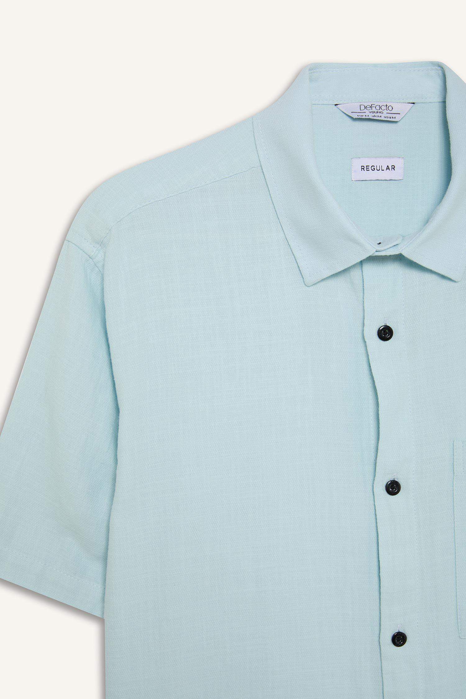 %100 Pamuk Regular Fit Yazlık Kısa Kollu Gömlek