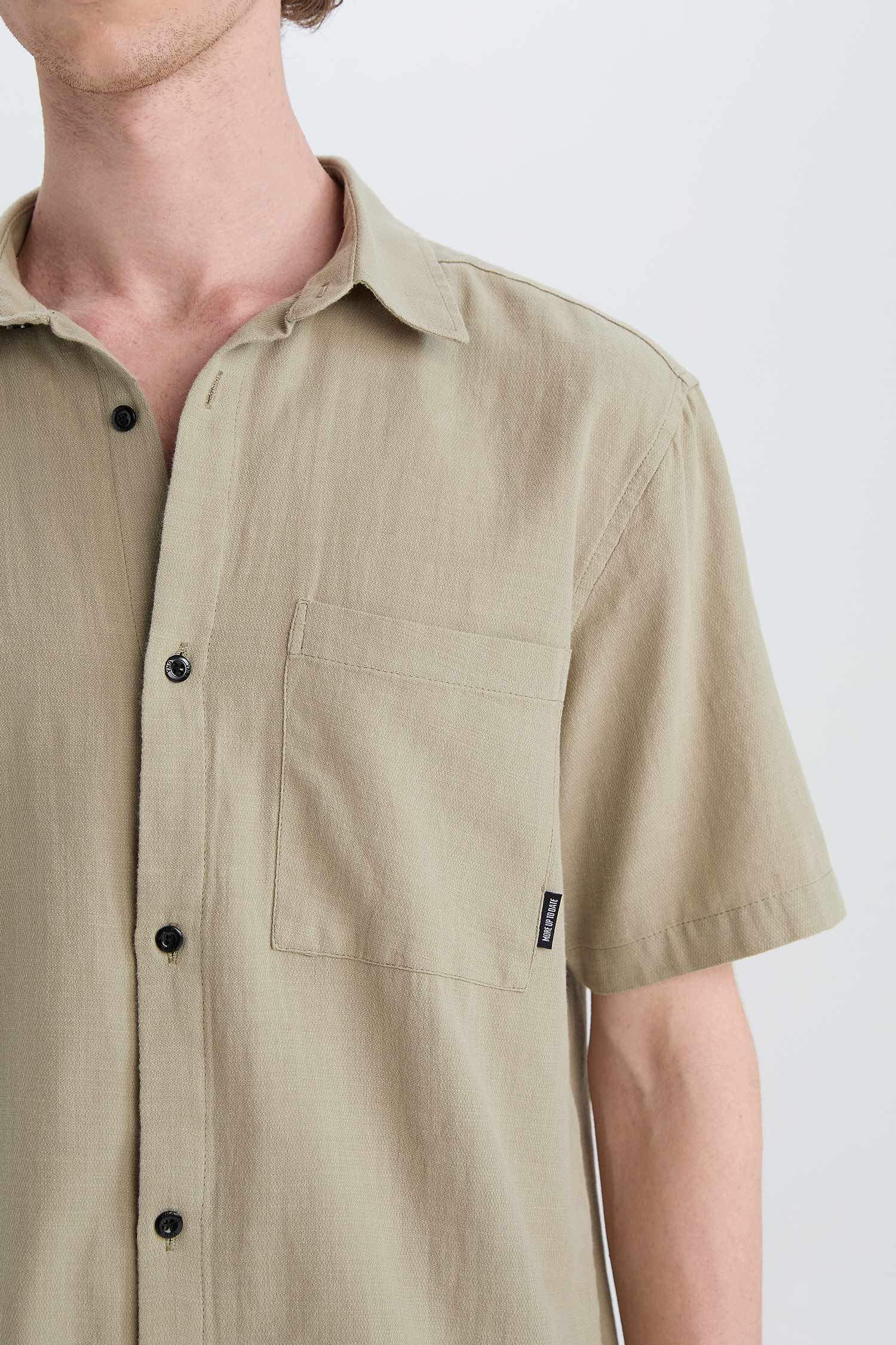 %100 Pamuk Regular Fit Yazlık Kısa Kollu Gömlek