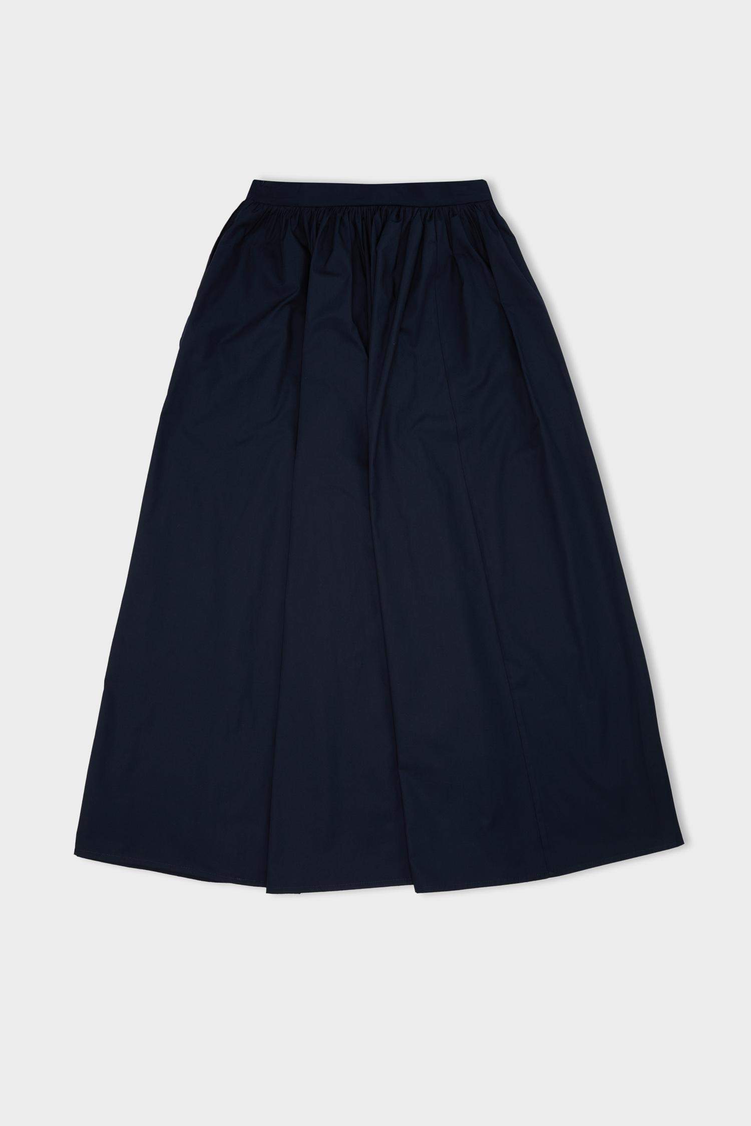 A Kesim Beli Fermuarlı Basic Düz Poplin Kumaş Maxi Etek