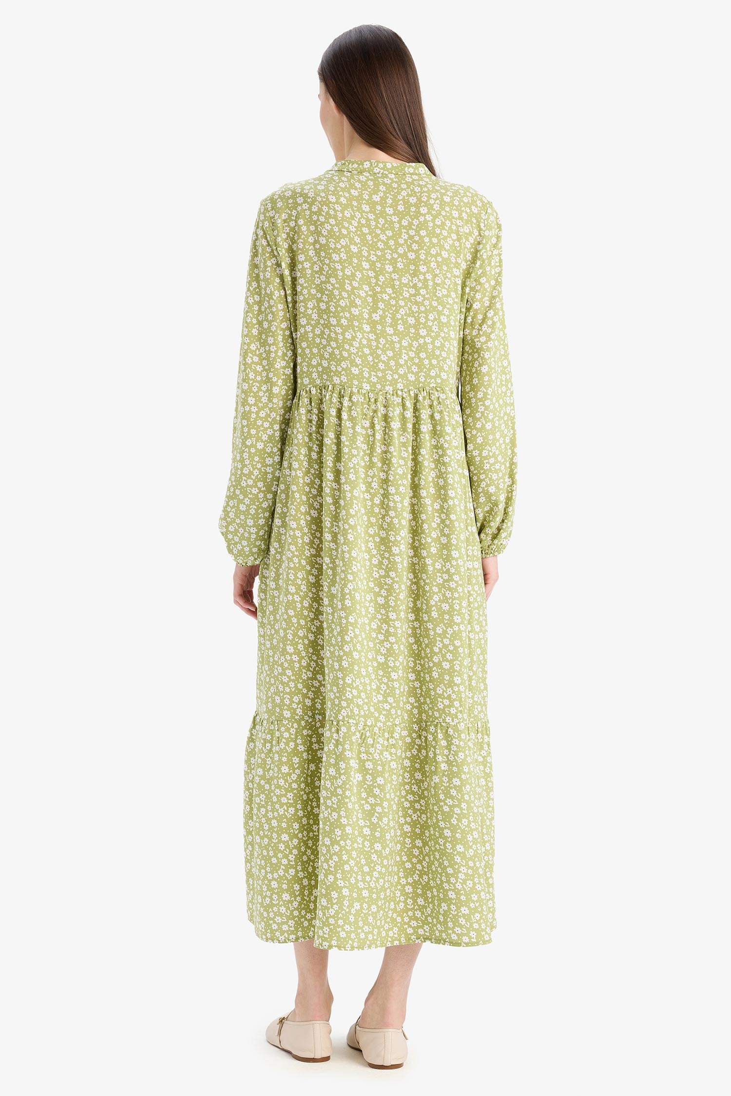 Crew Neck Printed Viscose Dress