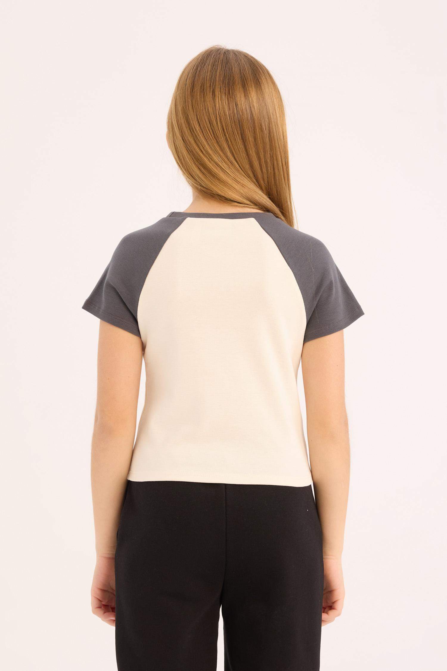 Kız Çocuk PowerPuff Girls Cropped Fit Bisiklet Yaka Fitilli Kaşkorse Kısa Kollu Tişört