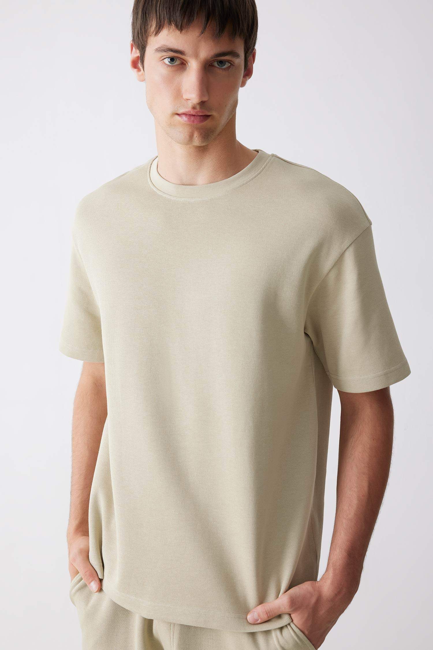 Cotton Boxy Fit Crew Neck Short Sleeve T-Shirt