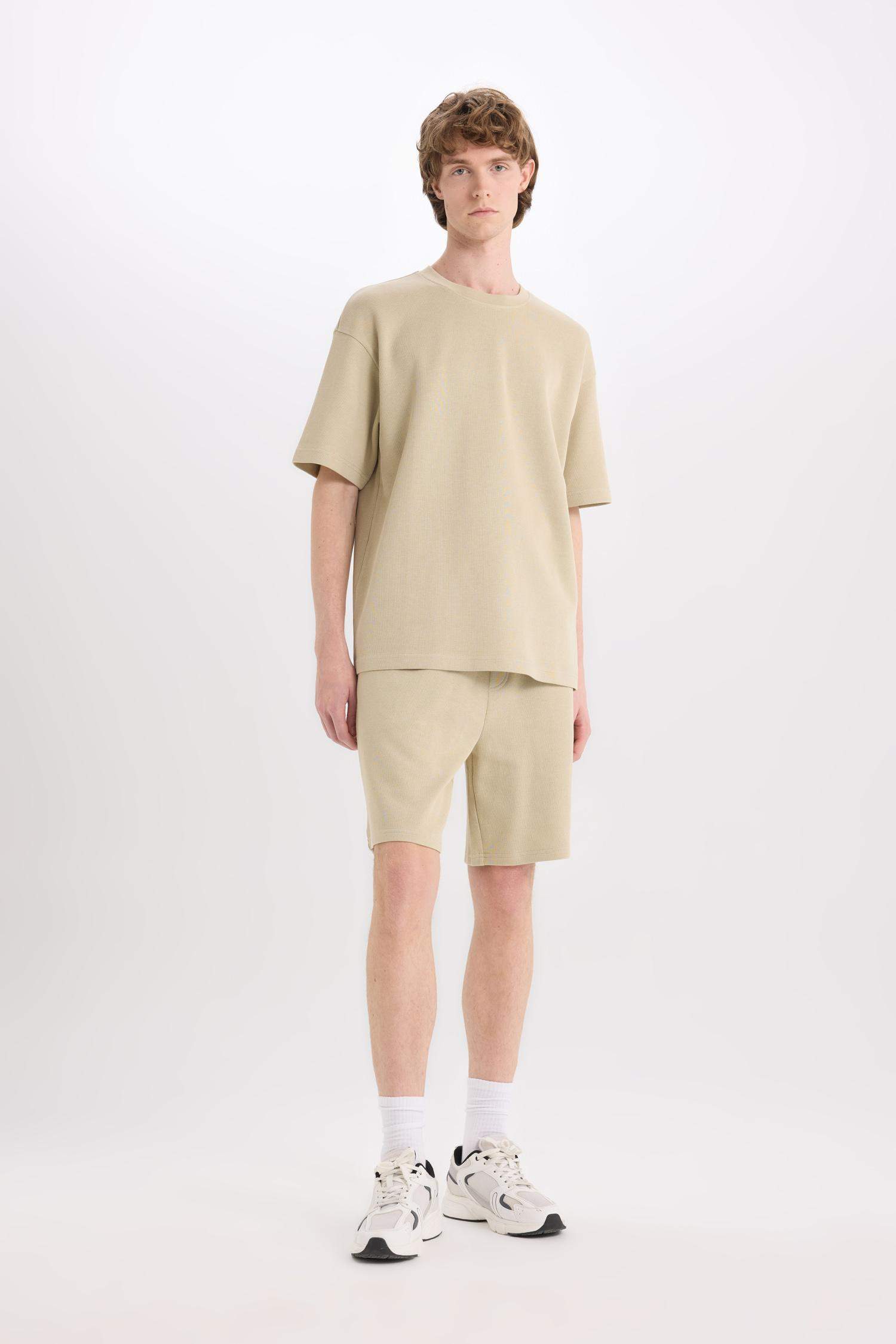 Cotton Boxy Fit Crew Neck Short Sleeve T-Shirt