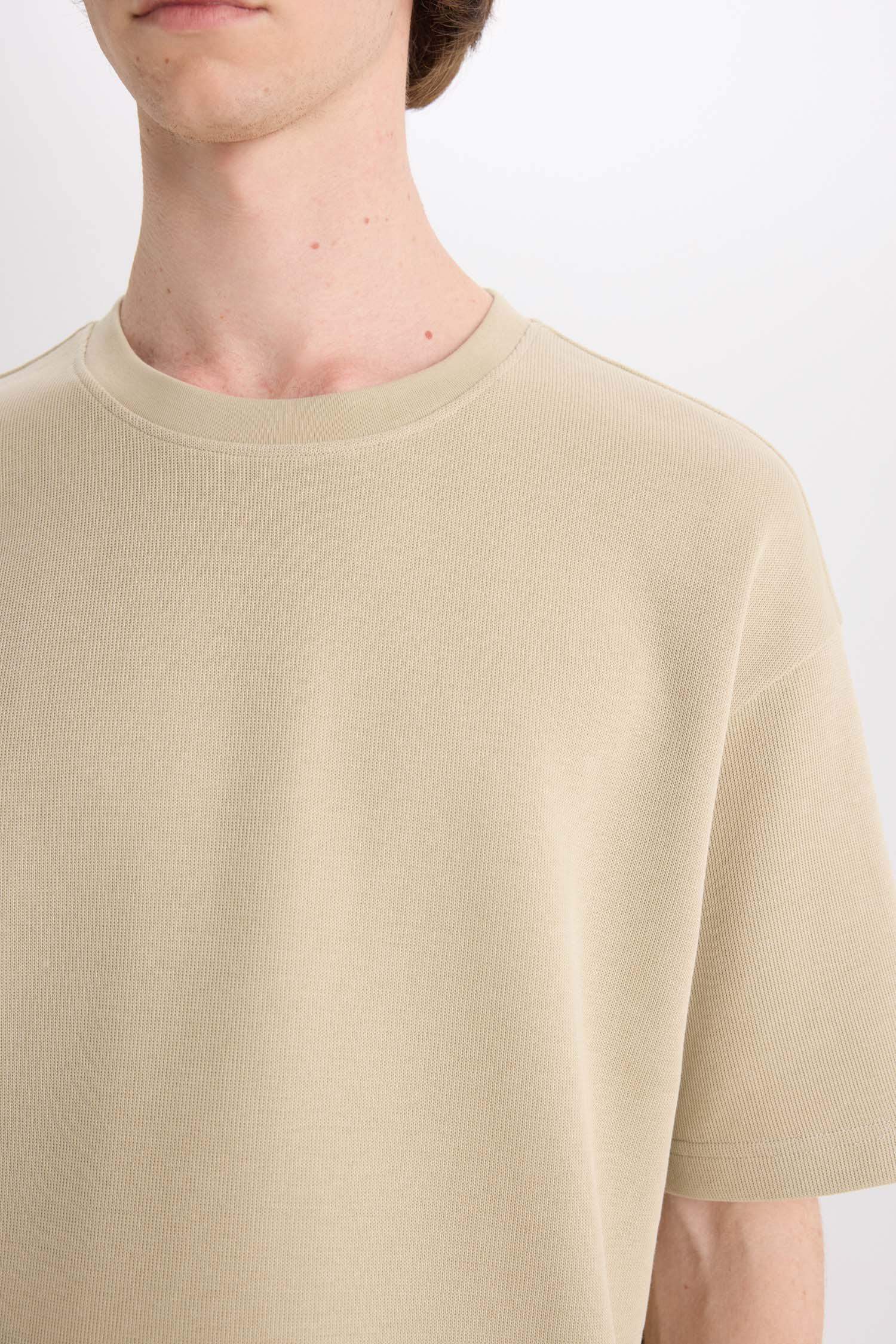 Cotton Boxy Fit Crew Neck Short Sleeve T-Shirt