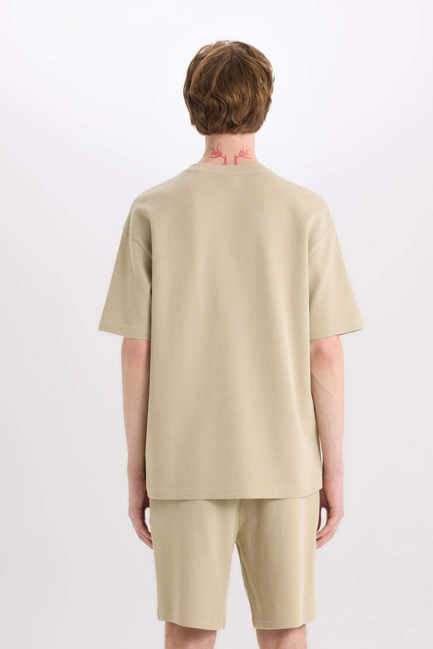 Cotton Boxy Fit Crew Neck Short Sleeve T-Shirt