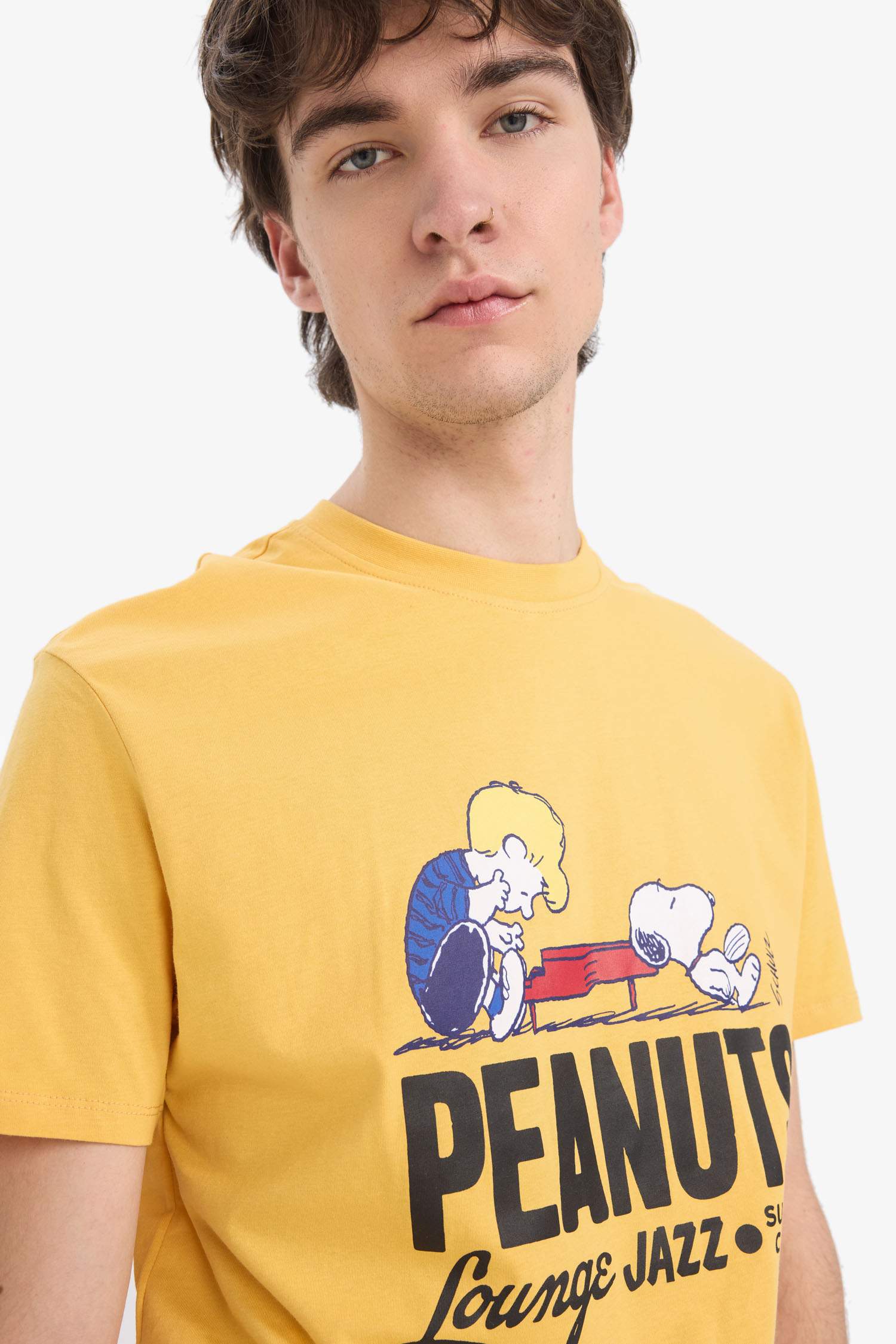 Snoopy Regular Fit Pijama Takımı Kısa Kollu Üst Beli Bağcıklı Uzun Alt