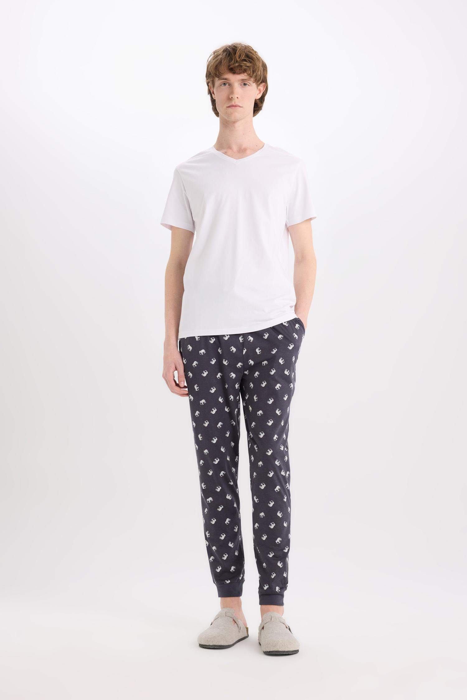 Regular Fit Patterned Pocketed Pajama Pants
