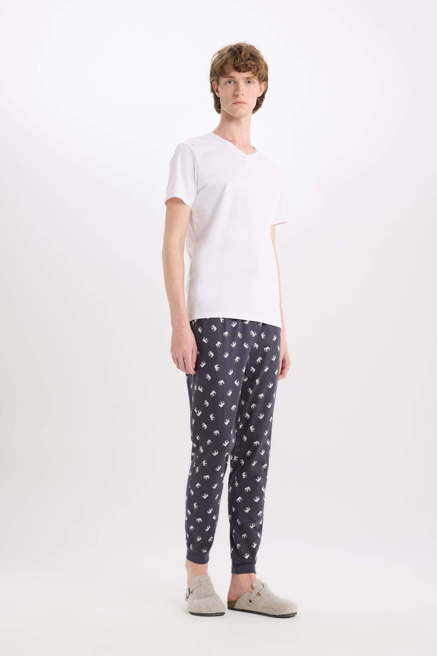 Regular Fit Patterned Pocketed Pajama Pants