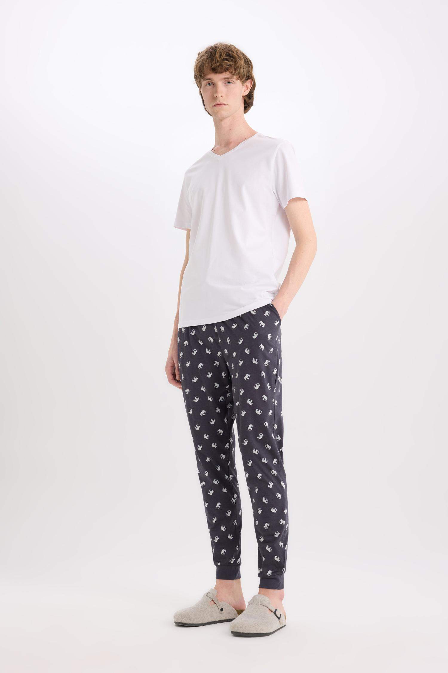 Regular Fit Patterned Pocketed Pajama Pants