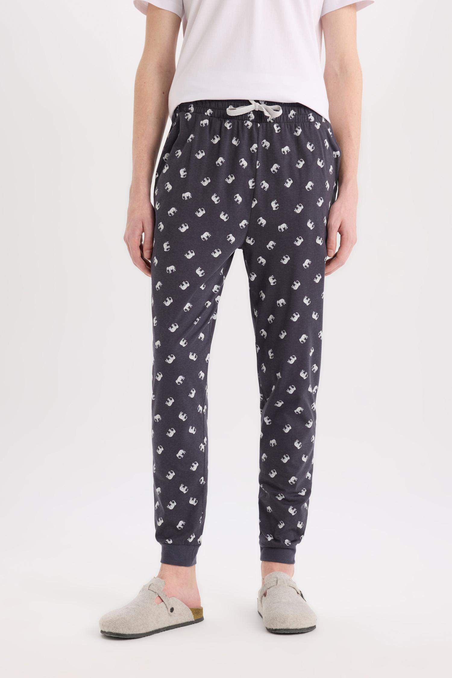 Regular Fit Patterned Pocketed Pajama Pants