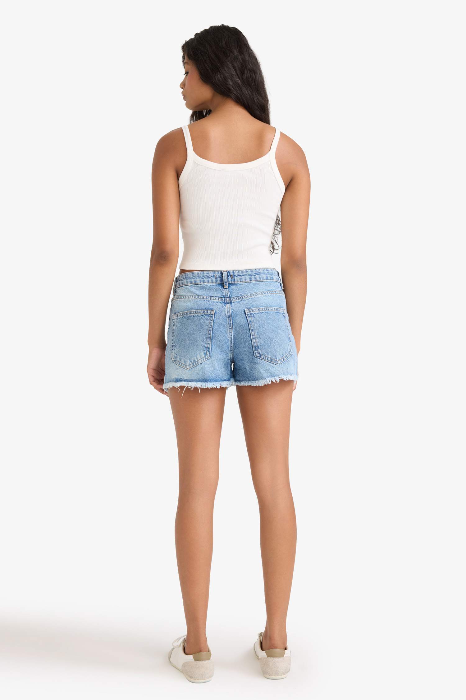 Short en jean taille haute