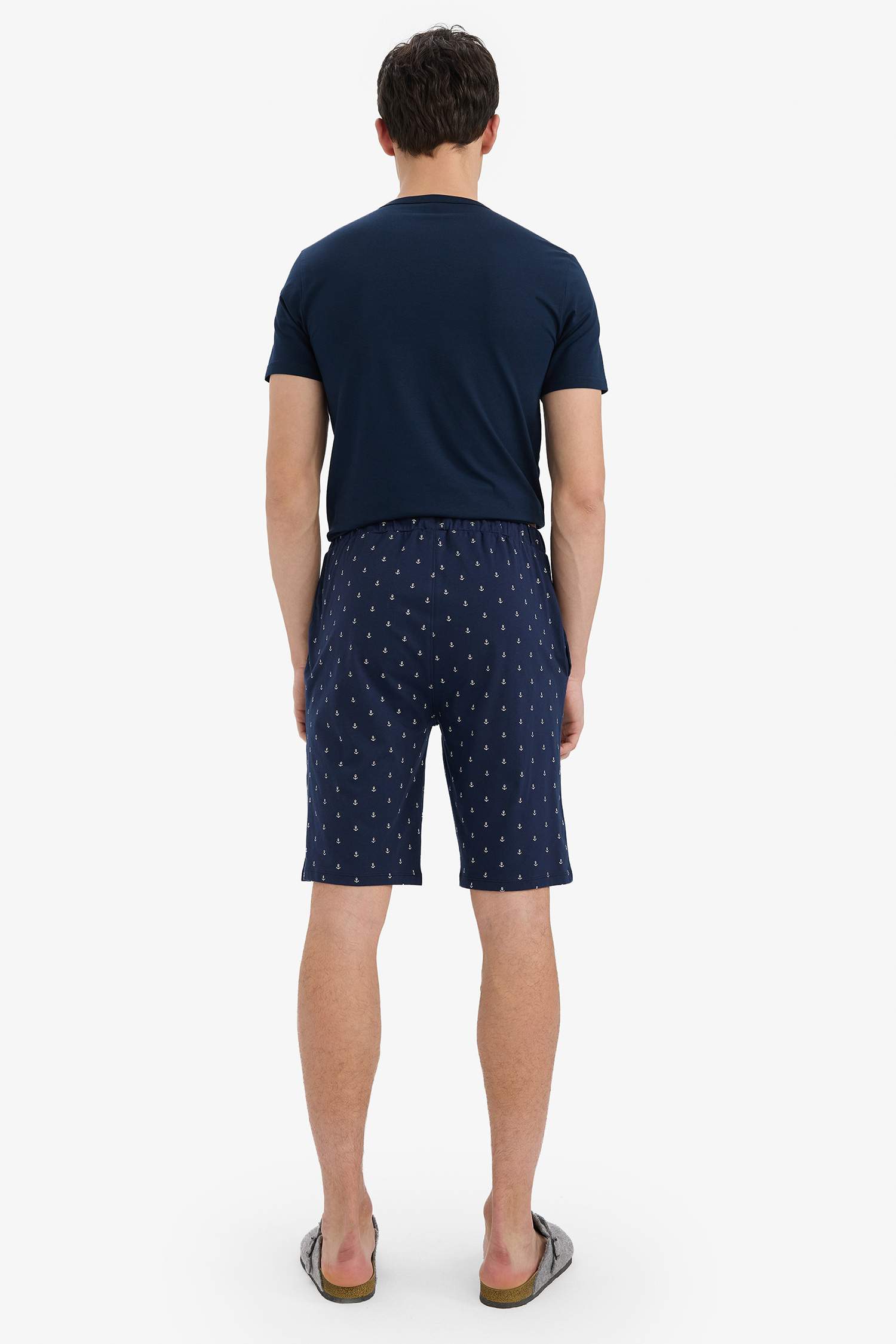 بنطلون منقوش قصة عادية بكعب مسطح