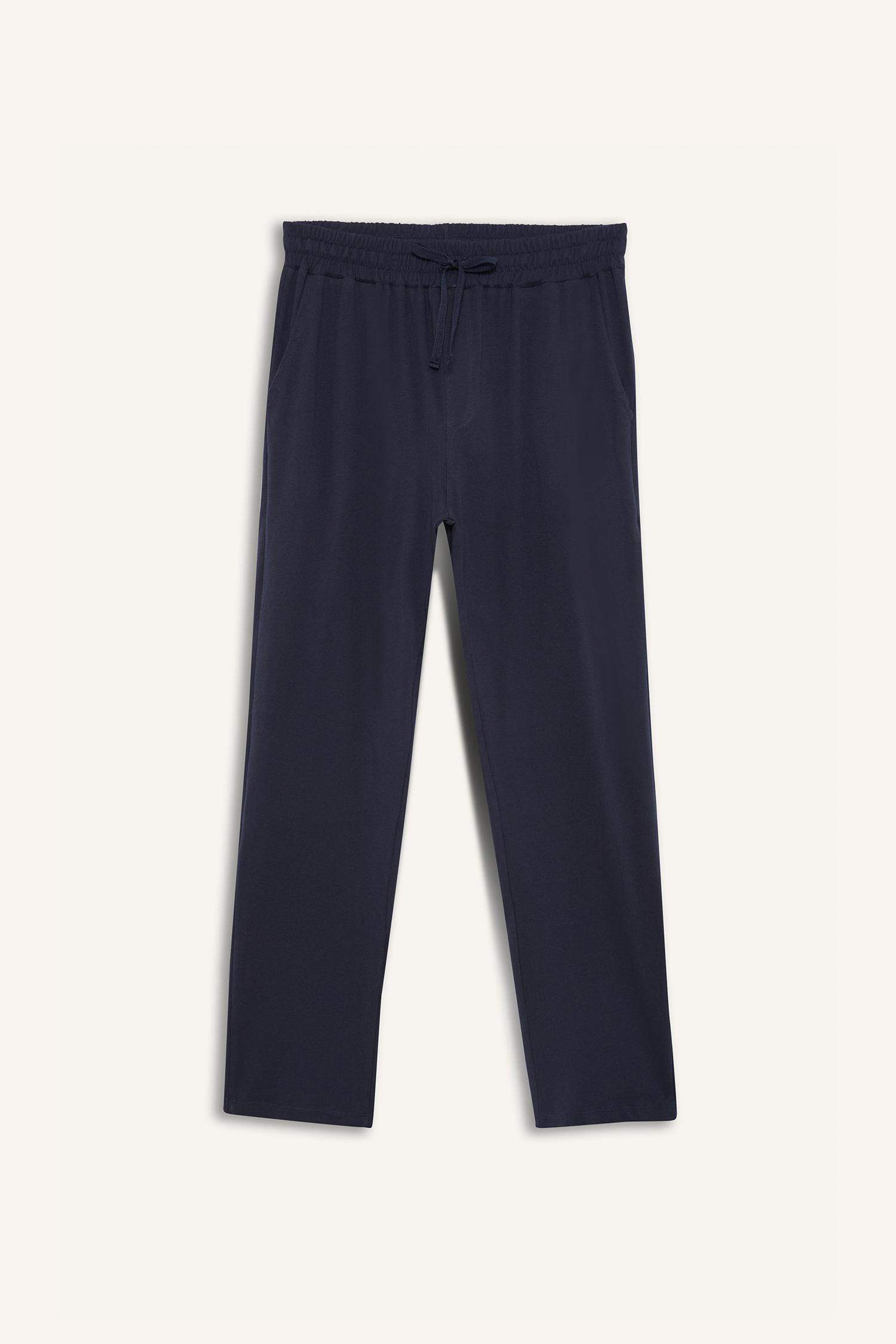 Pijama Takımı Regular Fit Çizgili Kısa Kollu Üst Uzun Alt