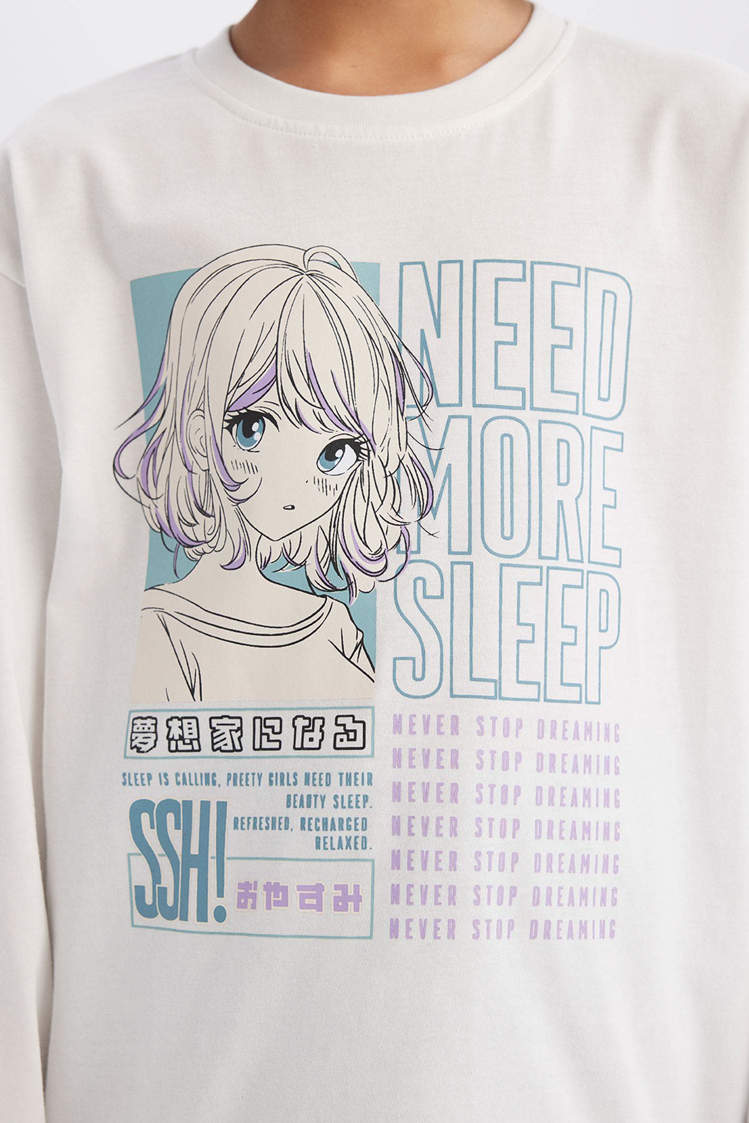 Kız Çocuk Pijama Takımı Uzun Kollu Üst Beli Lastikli Uzun Alt