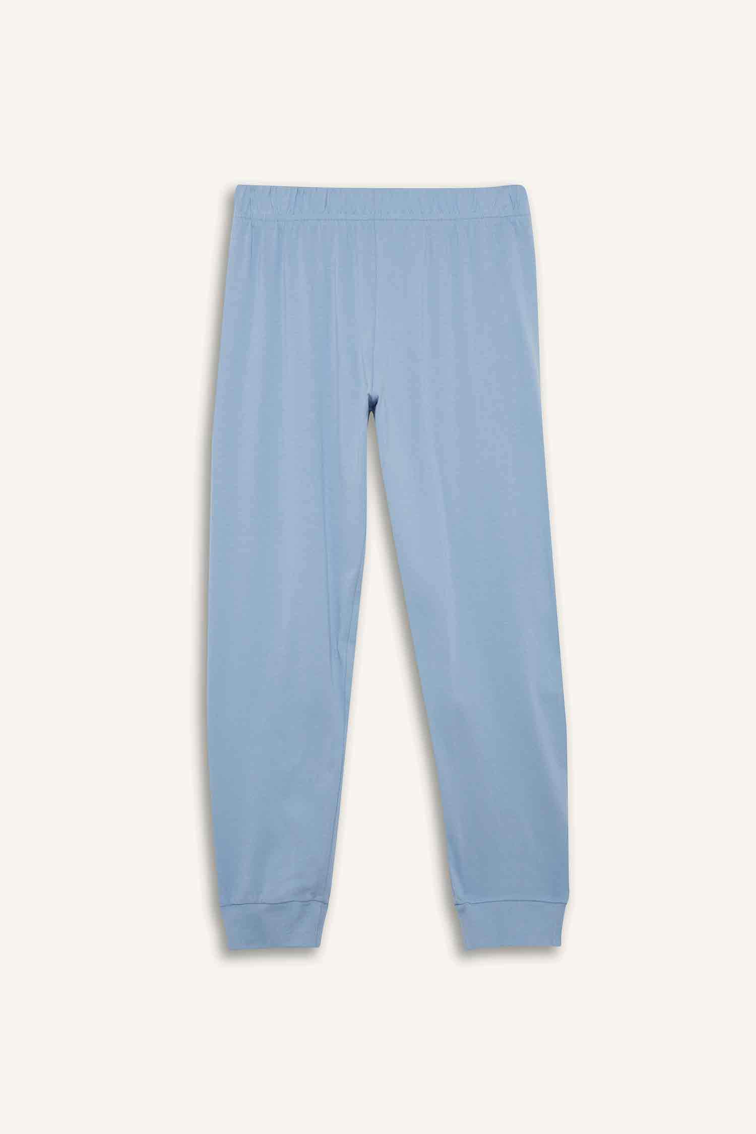 Kız Çocuk Pijama Takımı Kısa Kollu Baskılı Üst Beli Lastikli Uzun Alt