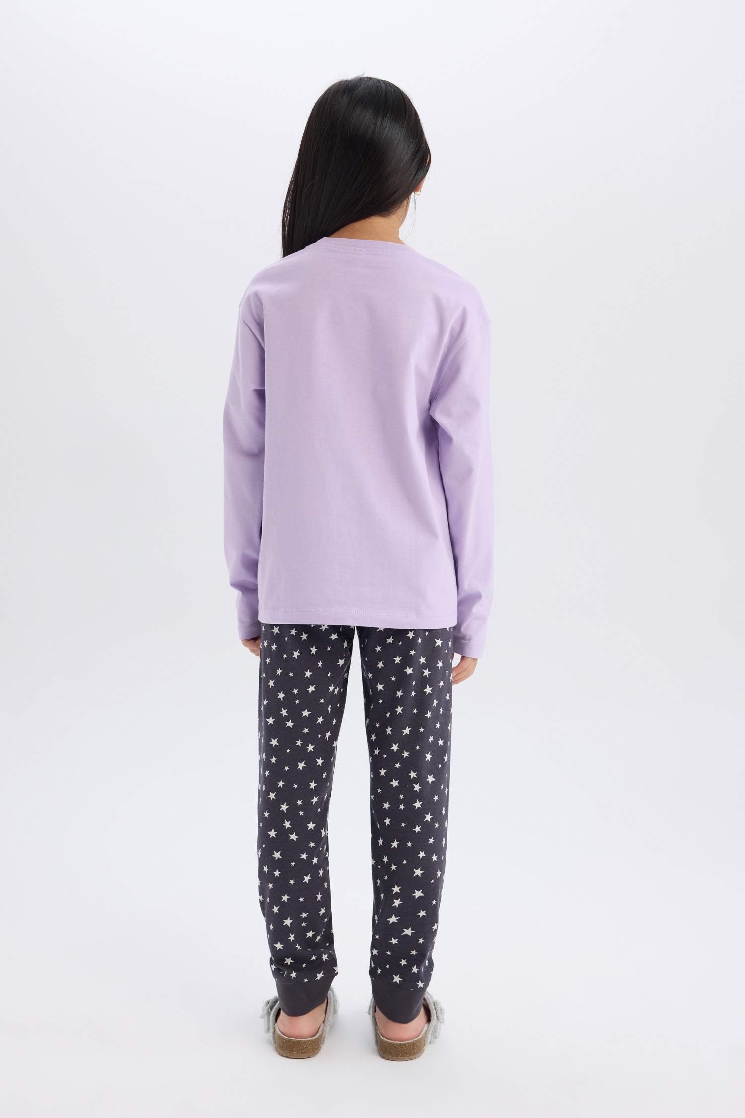 Kız Çocuk Pijama Takımı Uzun Kollu Üst Beli Lastikli Uzun Alt